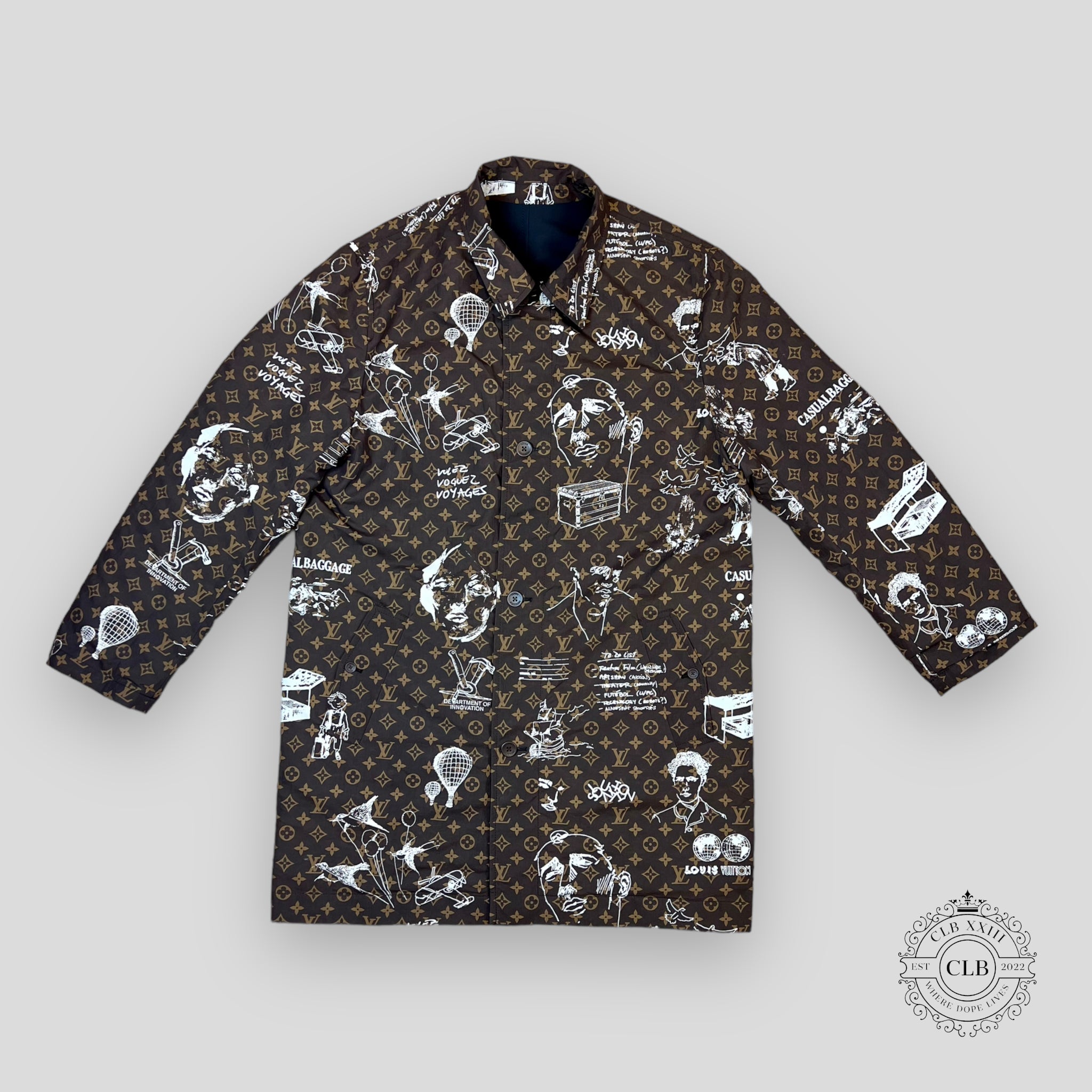 LOUIS VUITTON REVERSIBLE COAT - BLACK / BROWN