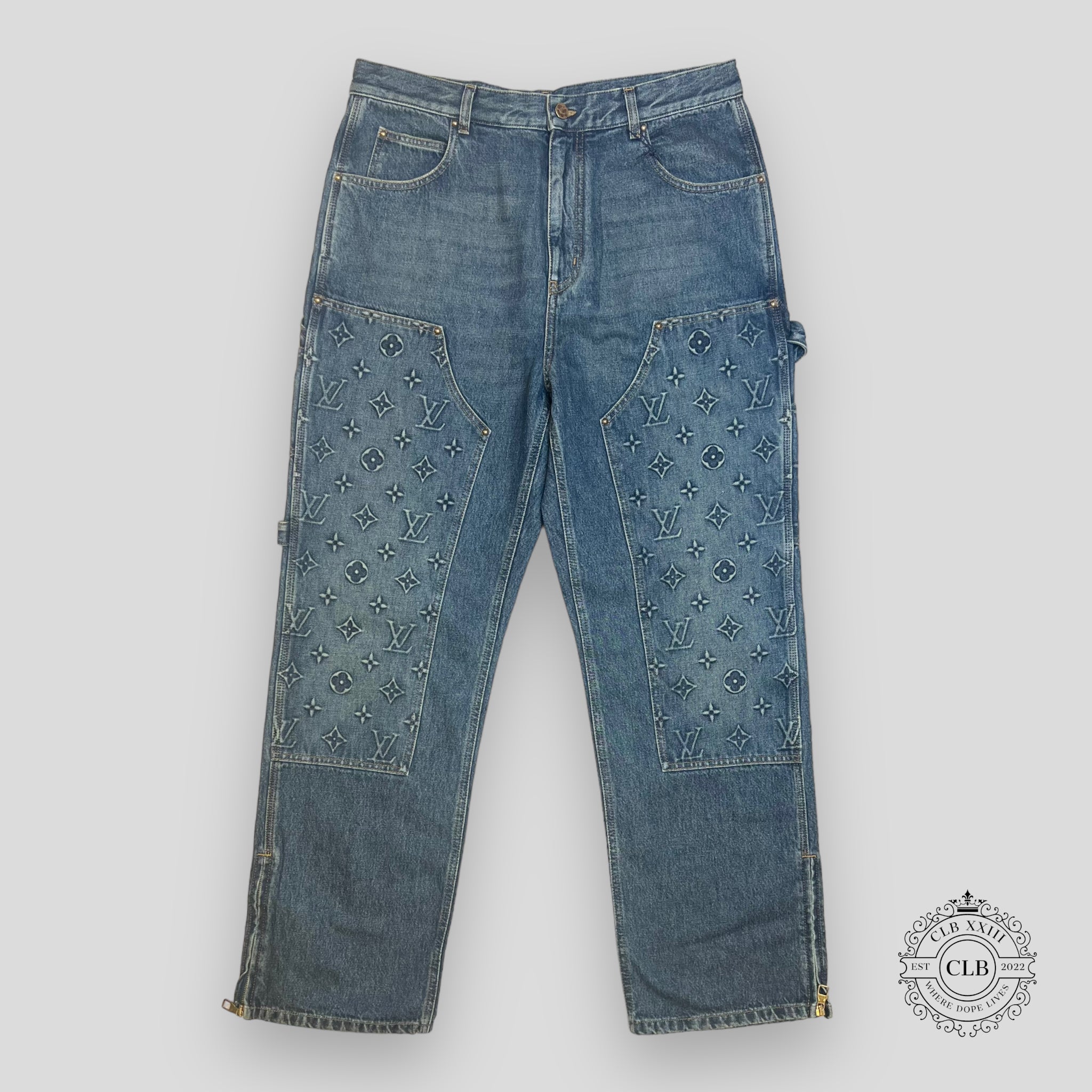 Louis Vuitton Monogram Workwear Denim Carpenter Pants in Indigo