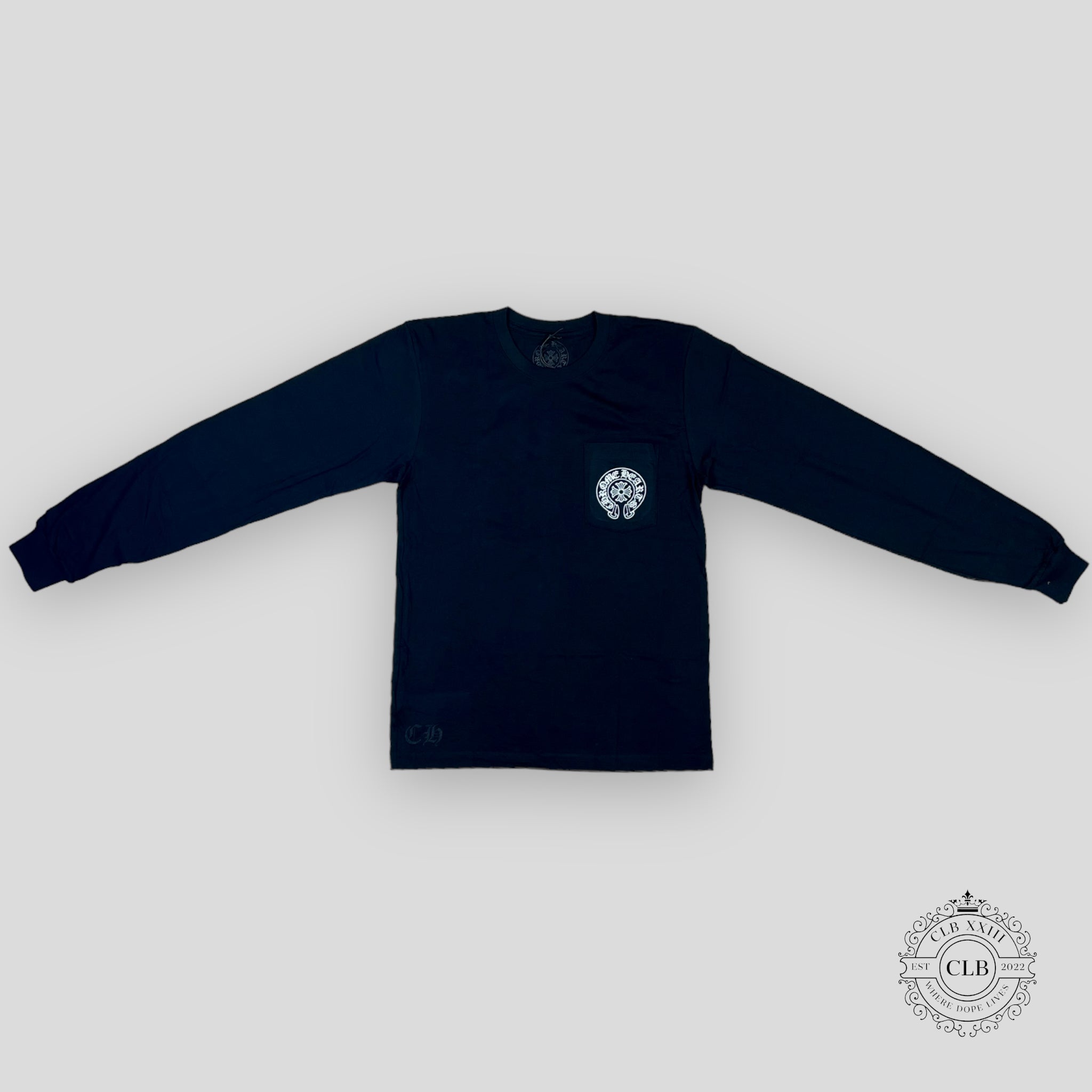 Chrome Hearts Miami Exclusive Horseshoe Logo Long Sleeve in Black