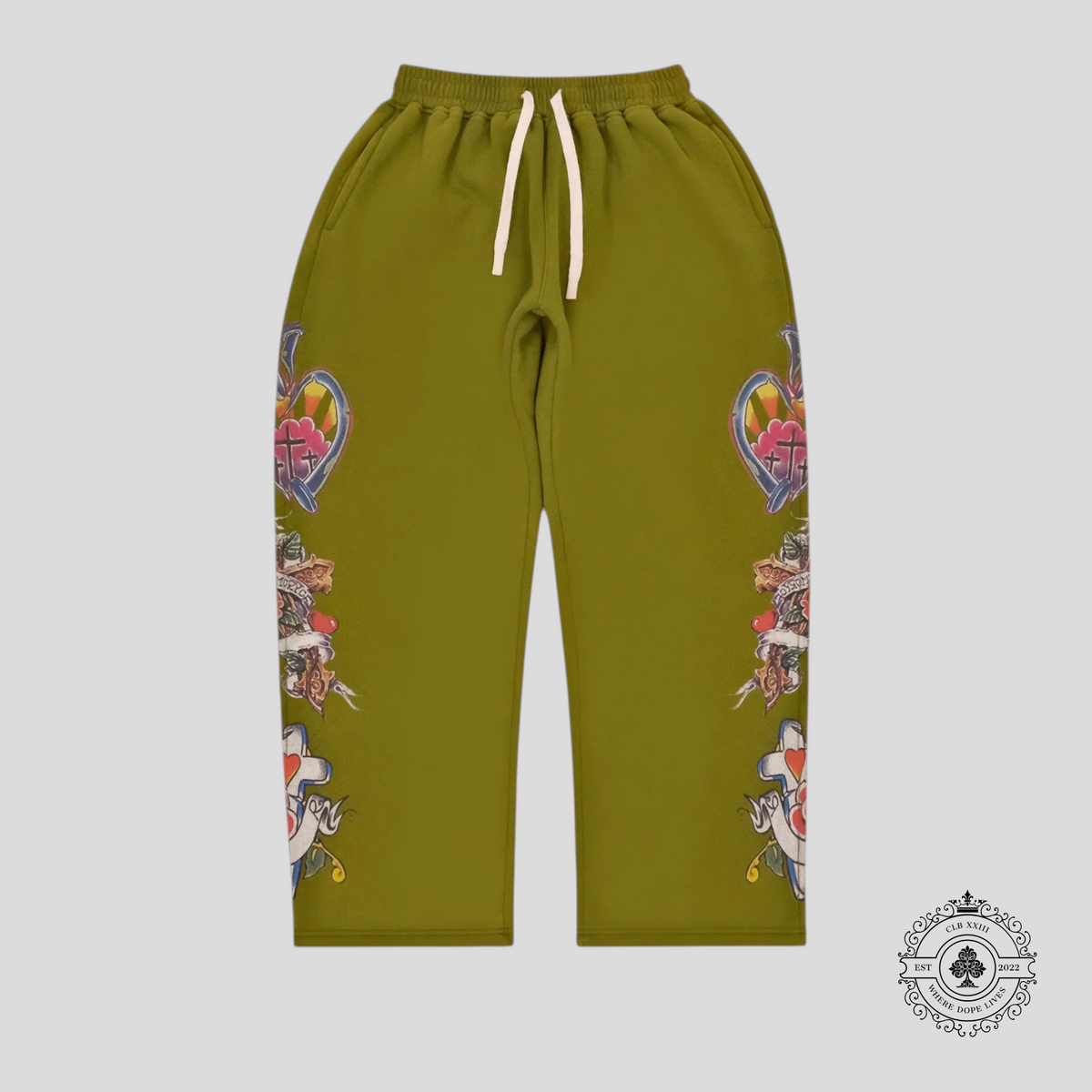 Righteous Risen King Sweatpants in Moss