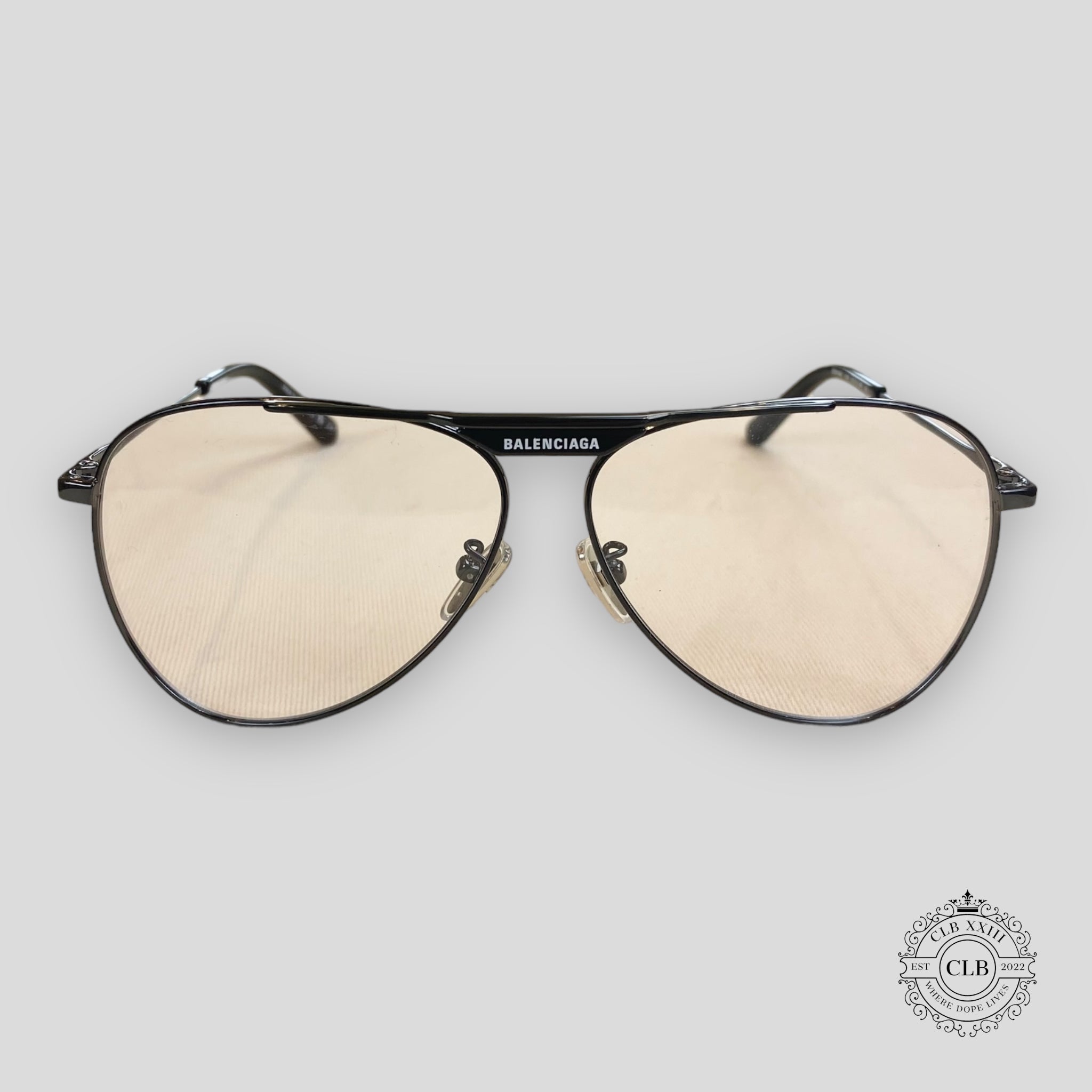 BALENCIAGA AVIATOR SUNGLASSES - CLEAR LENS