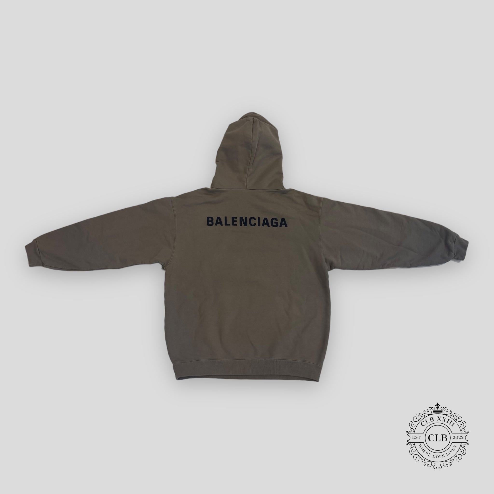 Balenciaga Medium Fit Logo Hoodie in Light Brown