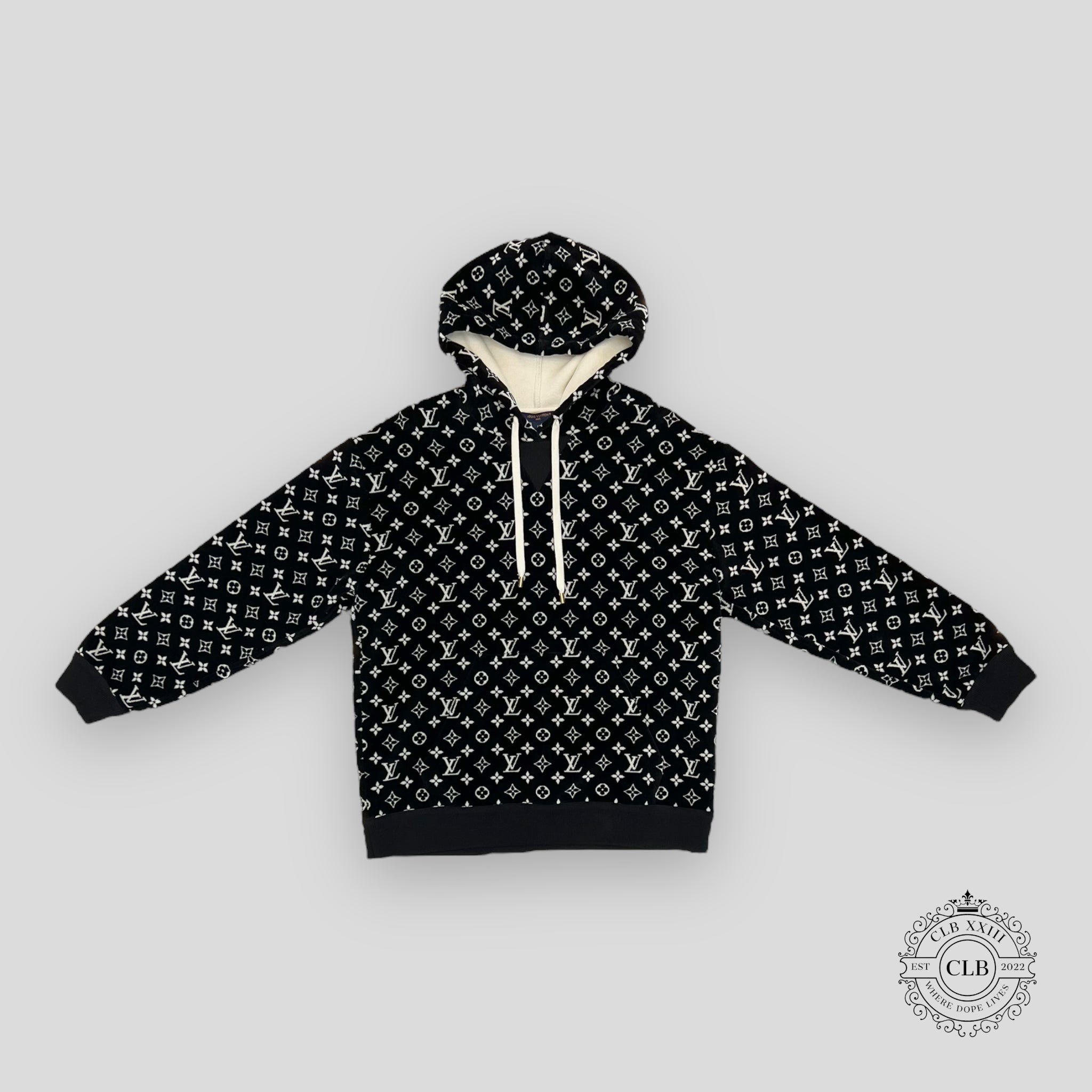 Louis Vuitton Monogram Toweling Hoodie in Black