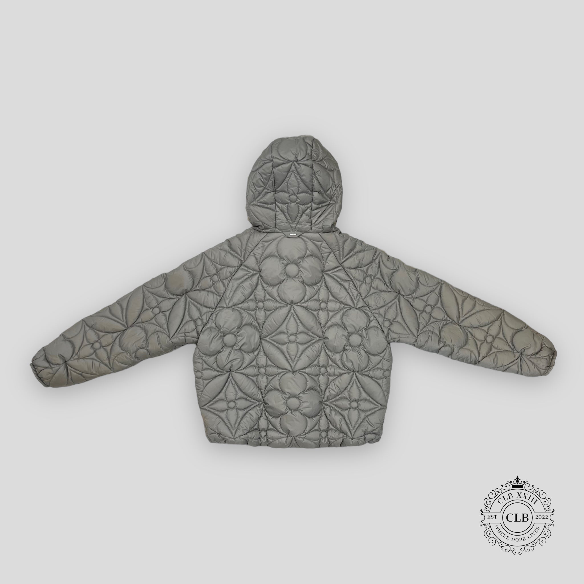 LOUIS VUITTON REVERSIBLE MONOGRAM PUFFER JACKET - GREY