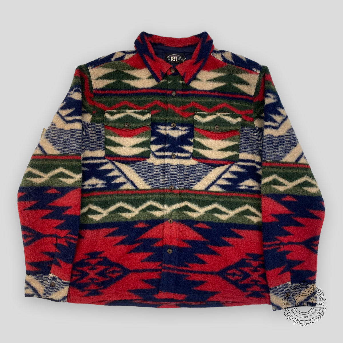 RRL AZTEC FLEECE OVERSHIRT - MULTICOLOR