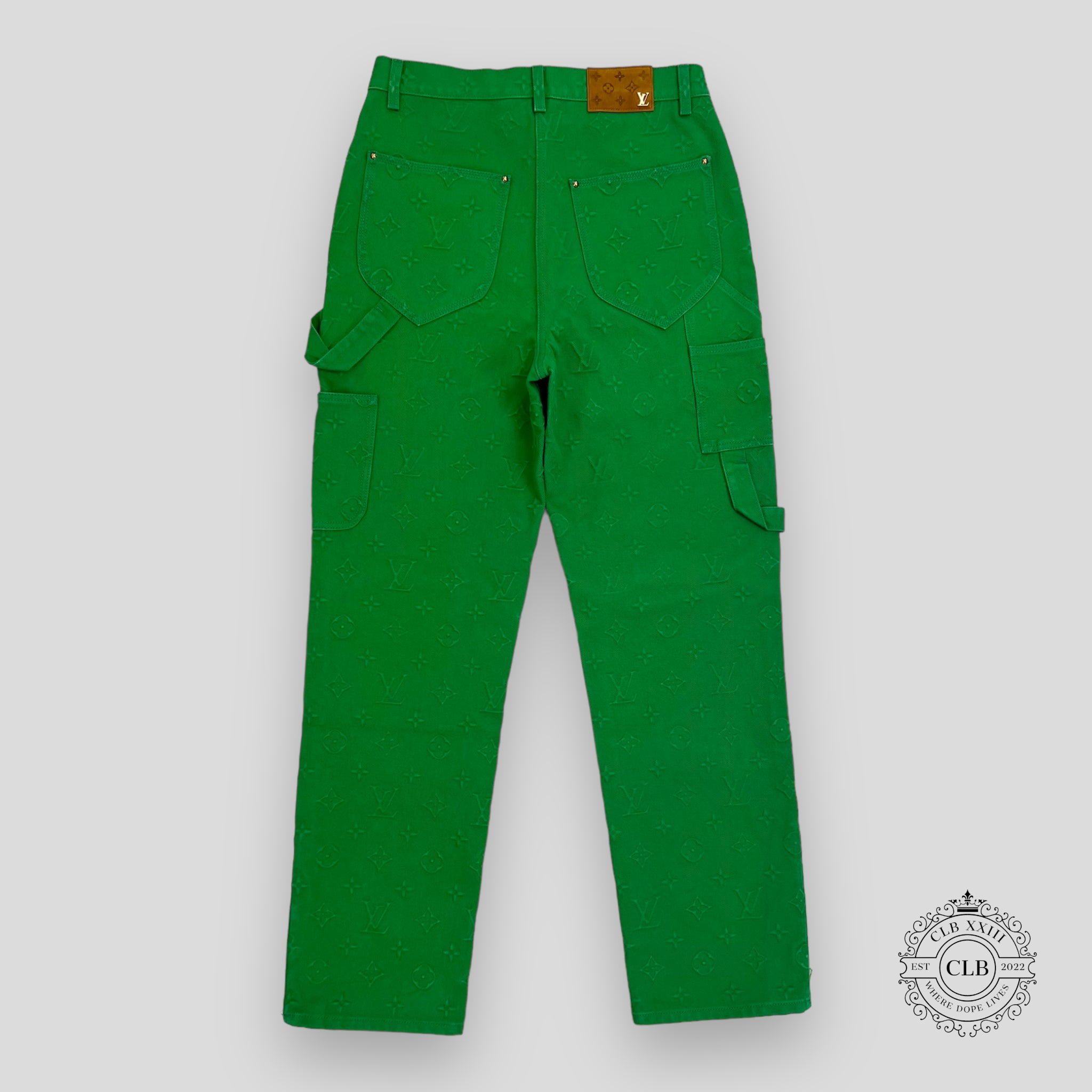 LOUIS VUITTON MONOGRAM WORKWEAR CARPENTER PANTS - GREEN