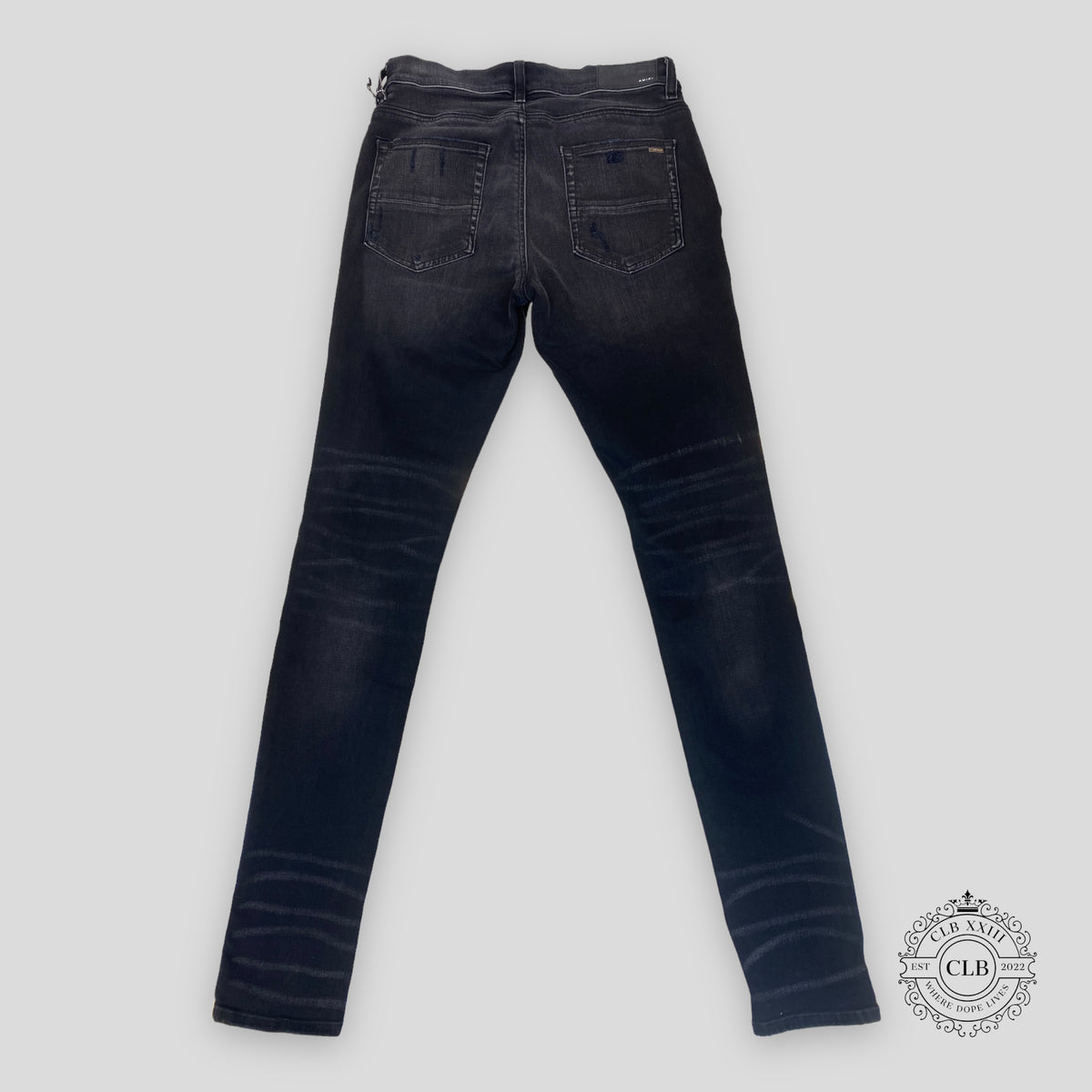 Amiri MX1 Black Bandana Patch Jeans in Aged Black