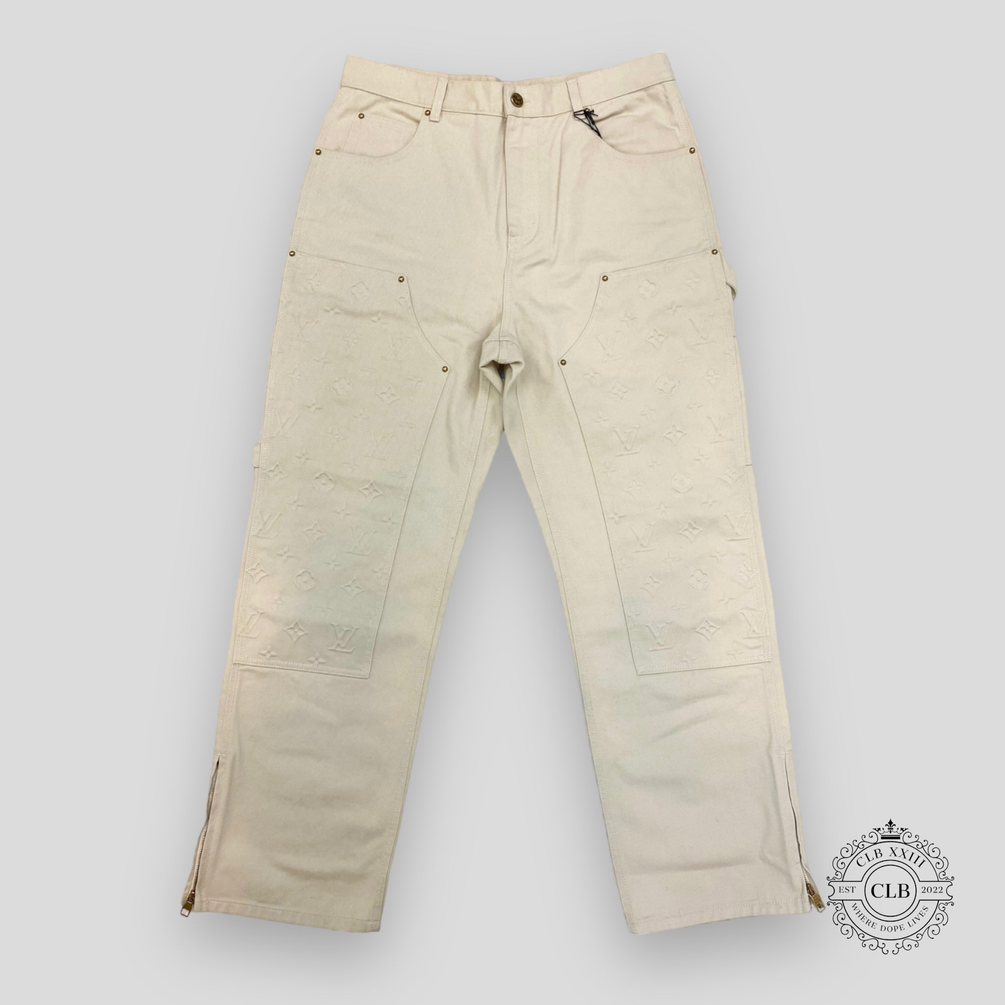 Louis Vuitton Monogram Workwear Denim Carpenter Pants Off-White (Myrtl –  RondevuNC