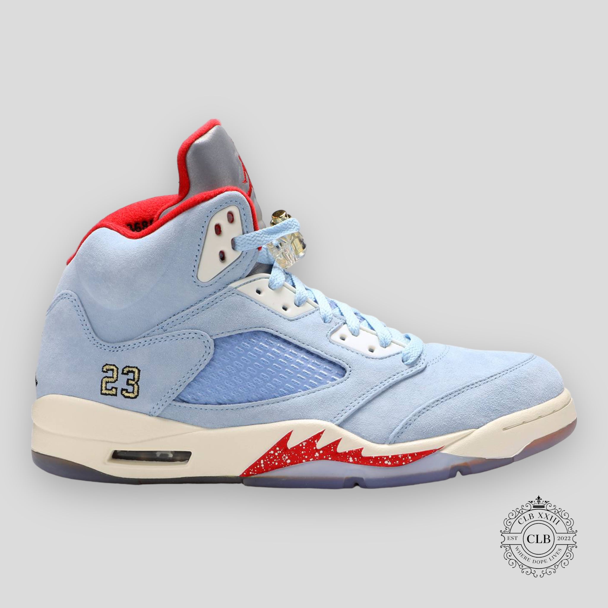 AIR JORDAN 5 RETRO X TROPHY ROOM "ICE BLUE"