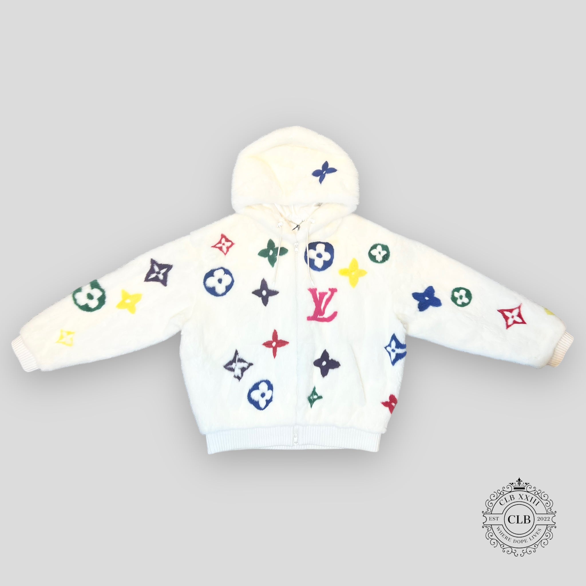 Custom multicolor LV monogram jacket – logofabrics