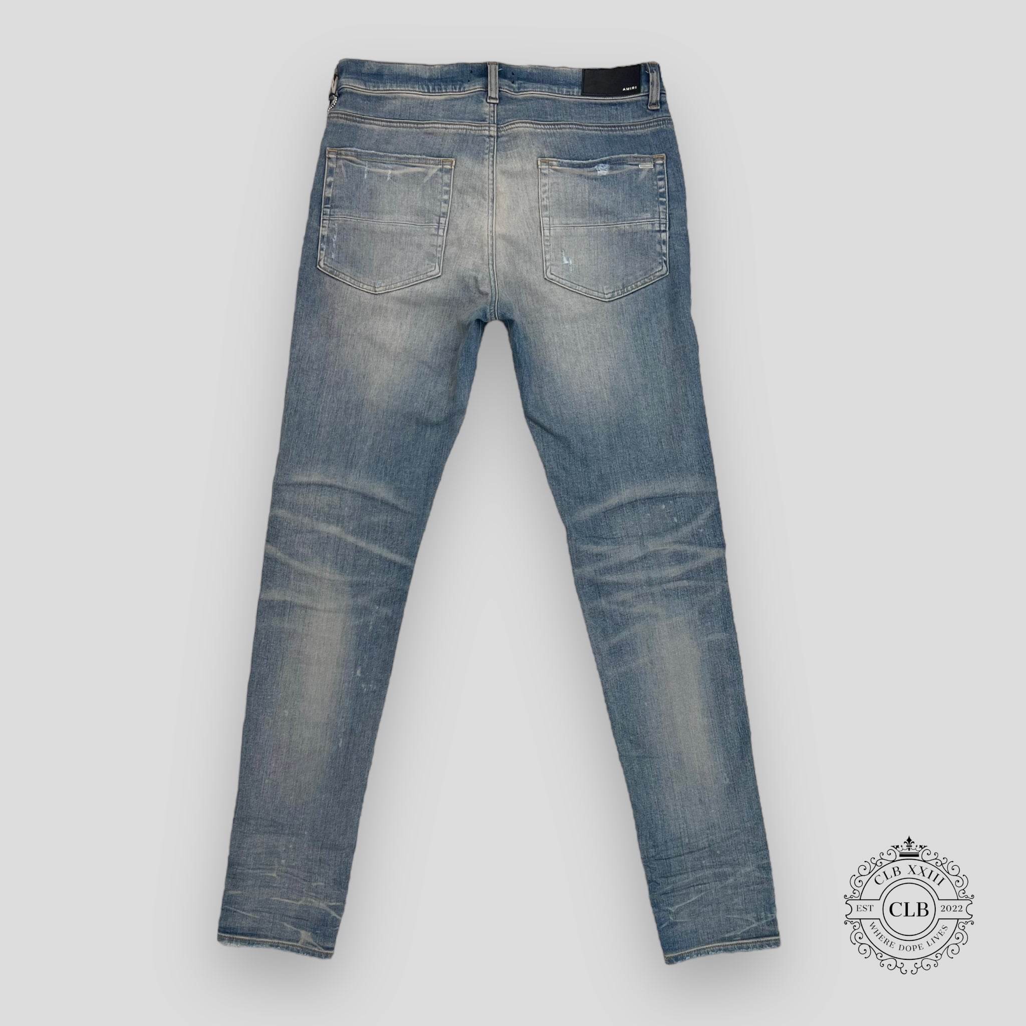 AMIRI MX1 ULTRA SUEDE JEANS - CLAY INDIGO/ BROWN