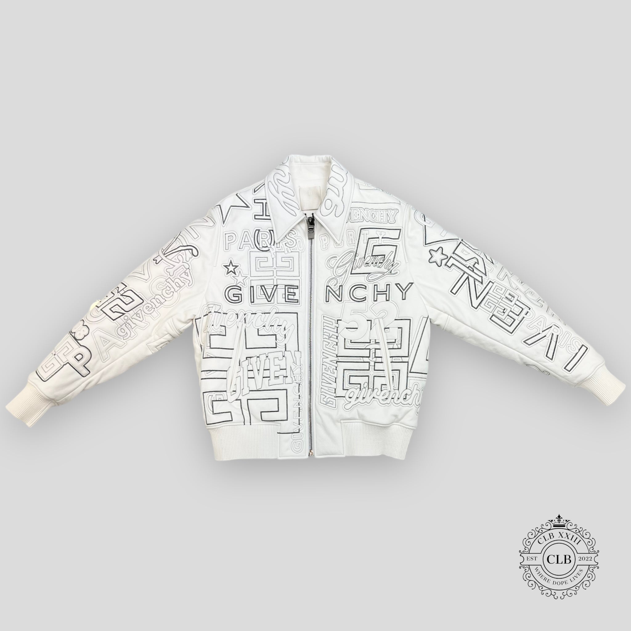GIVENCHY 4G LOGO EMBROIDERED LEATHER - WHITE
