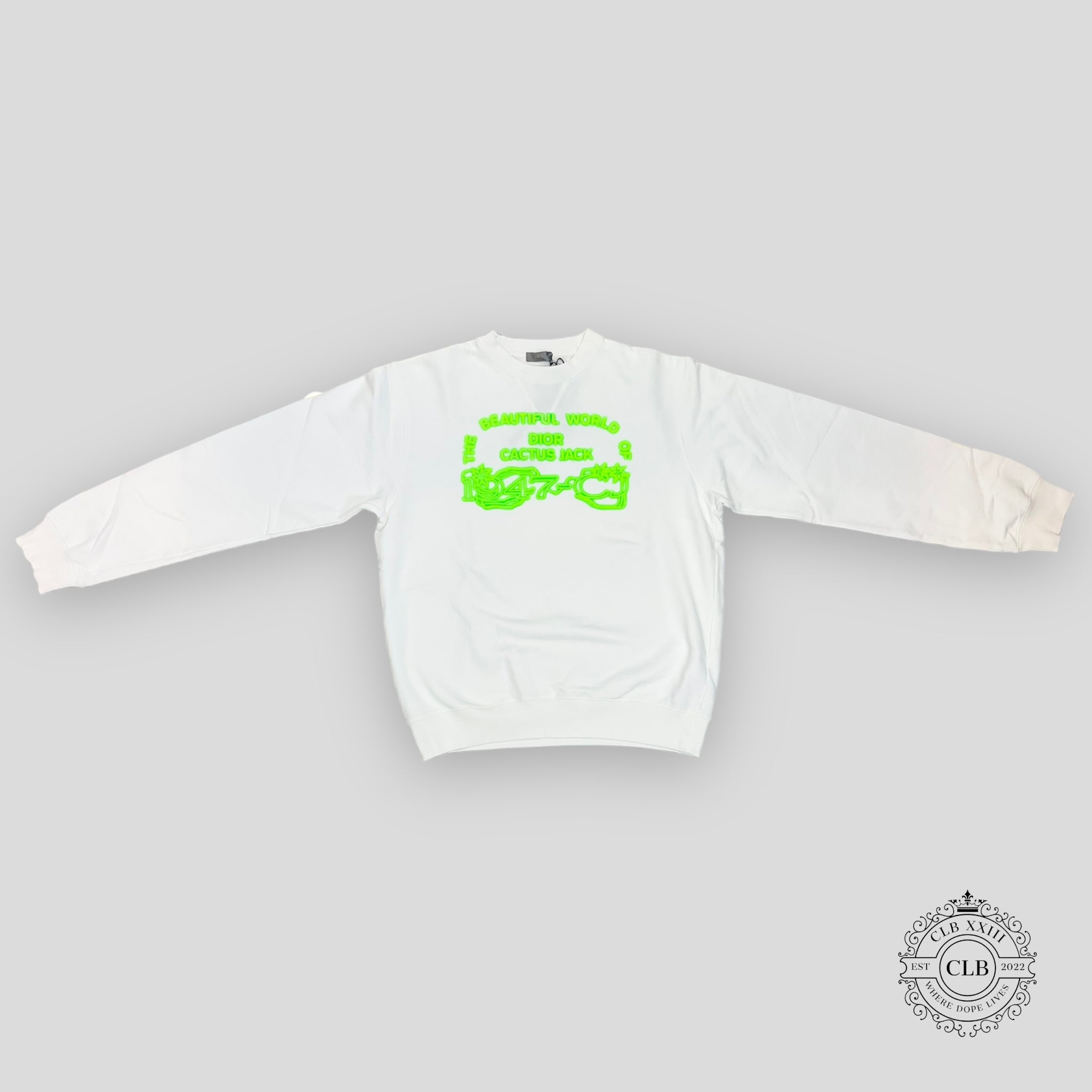 Dior Cactus Jack Beautiful World Crewneck in White