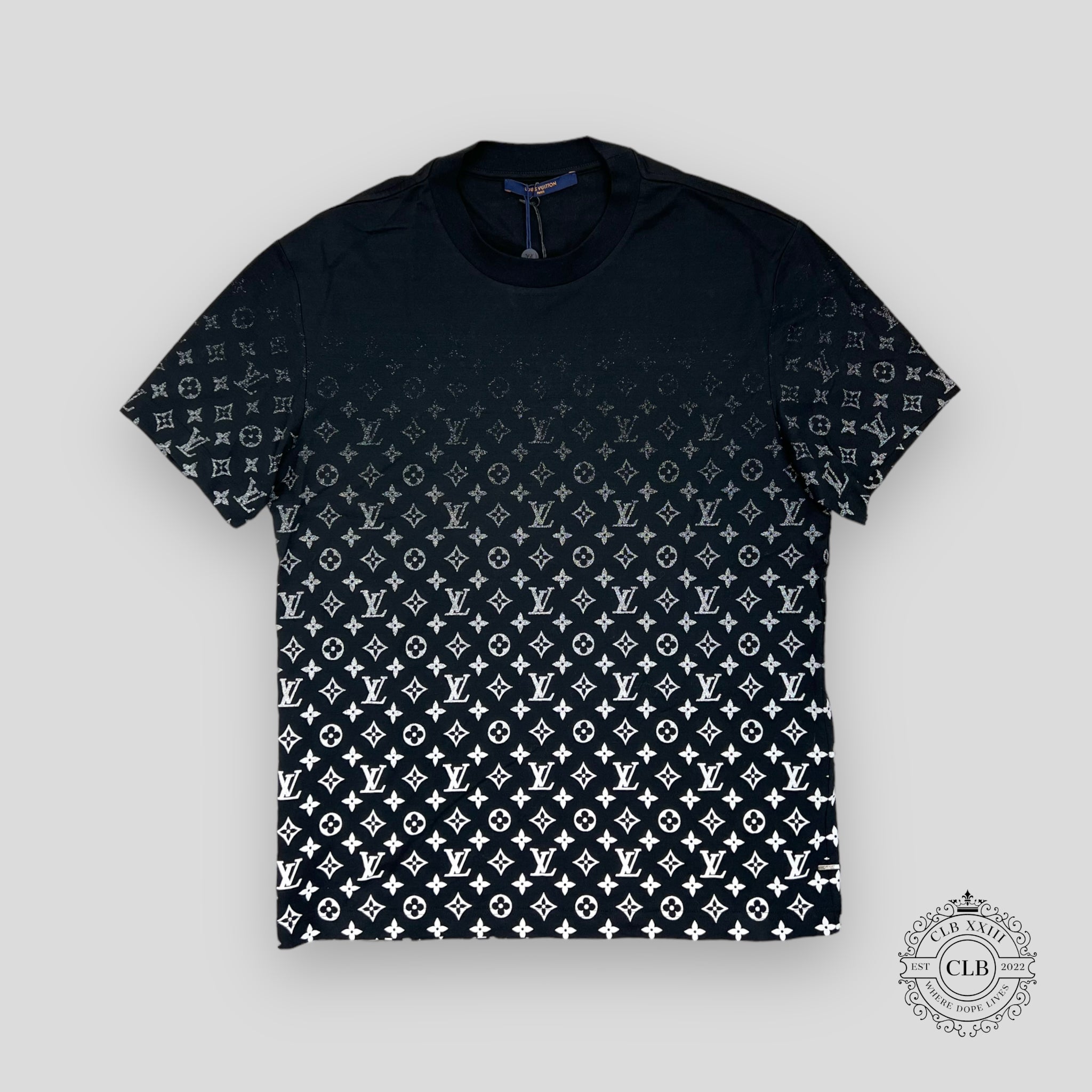 LOUIS VUITTON MONOGRAM DEGRADE T-SHIRT - BLACK/WHITE