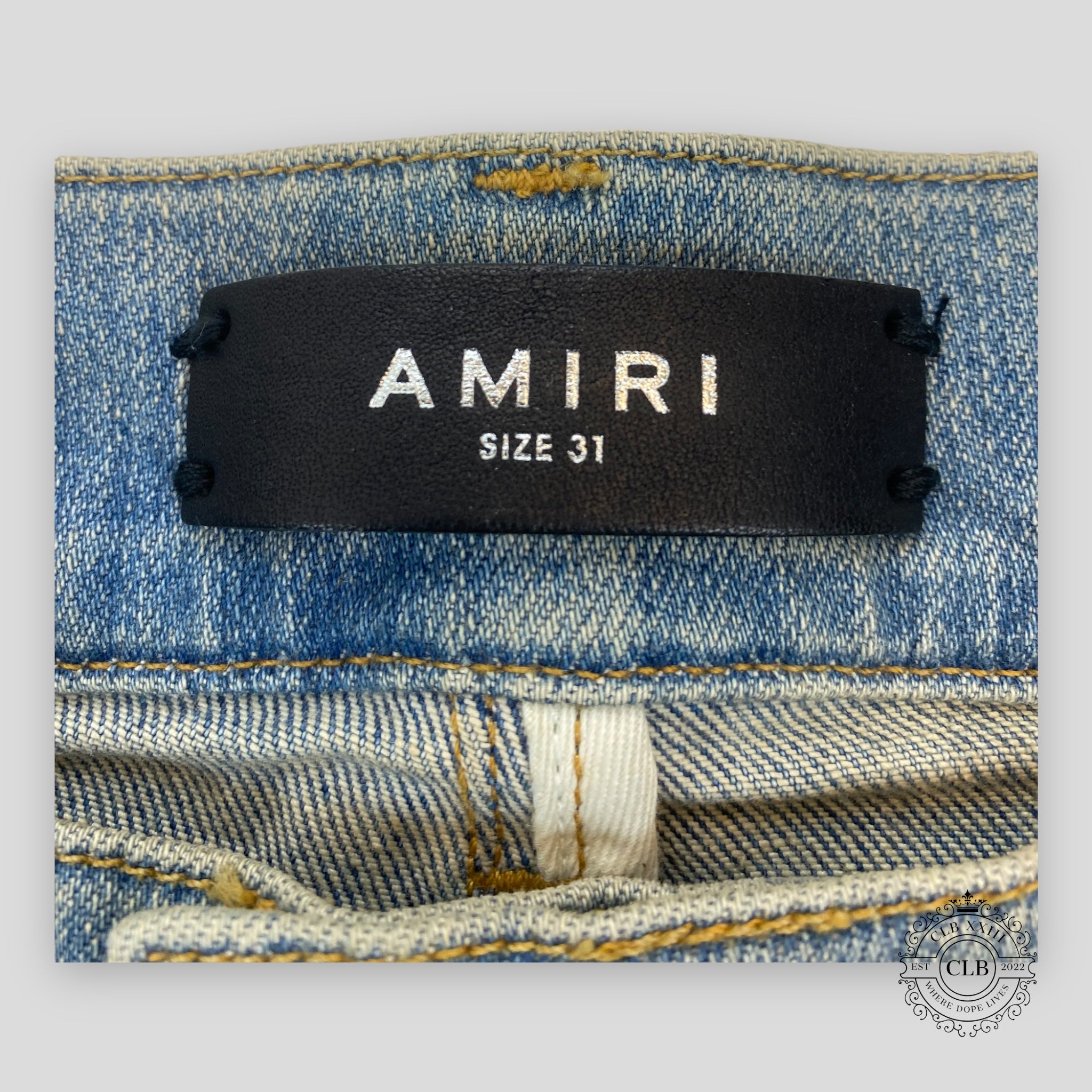 AMIRI MX1 PLAID JEANS - CLAY INDIGO/GREEN