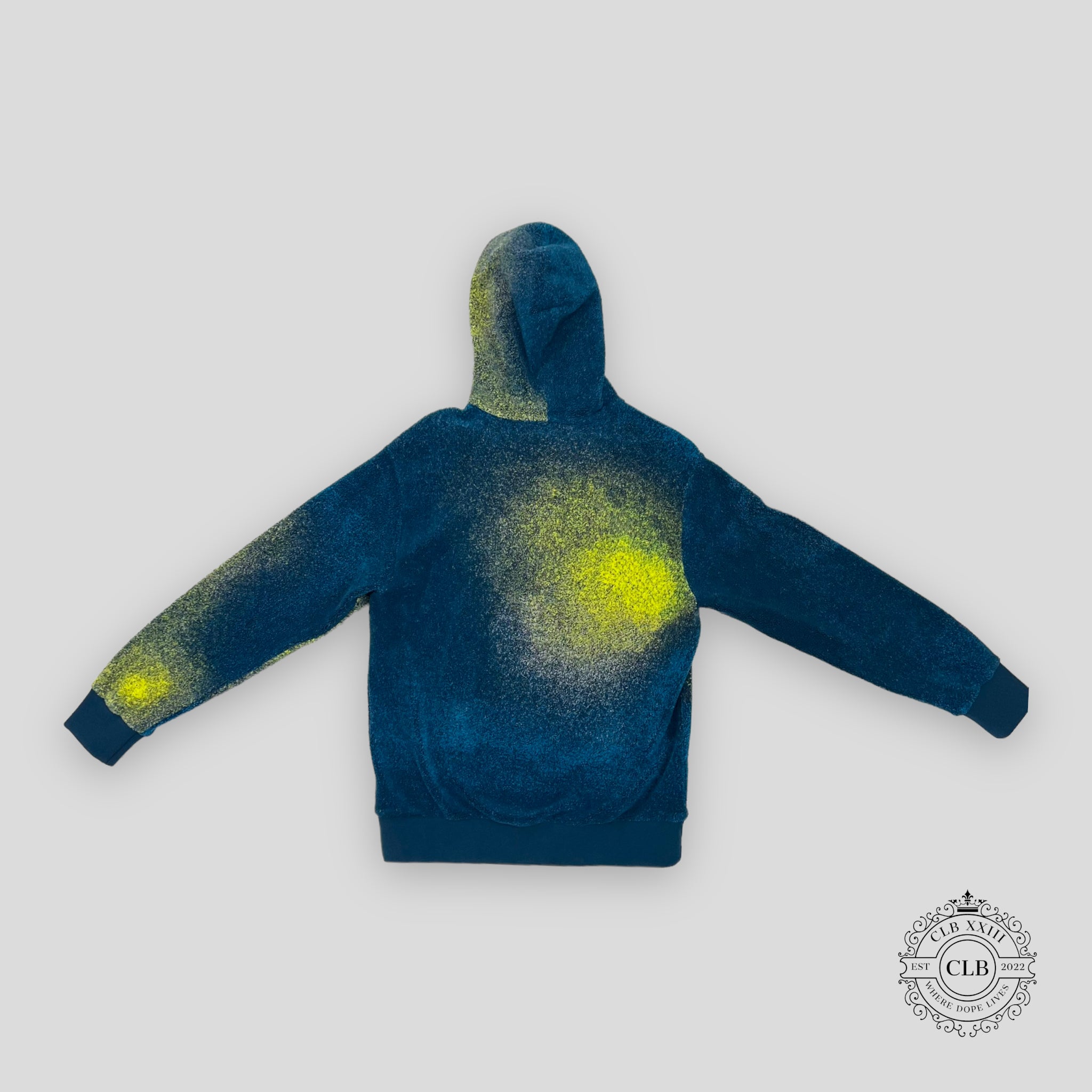 LOUIS VUITTON ZIP THROUGH HOODIE WITH EMBROIDERY - BLUE/GREEN