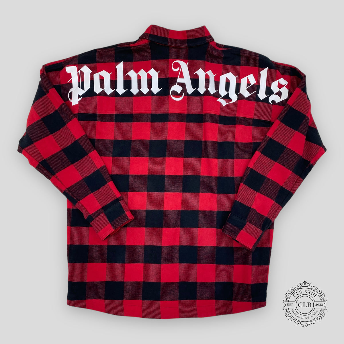 PALM ANGELS CLASSIC LOGO OVERSHIRT - RED/BLACK