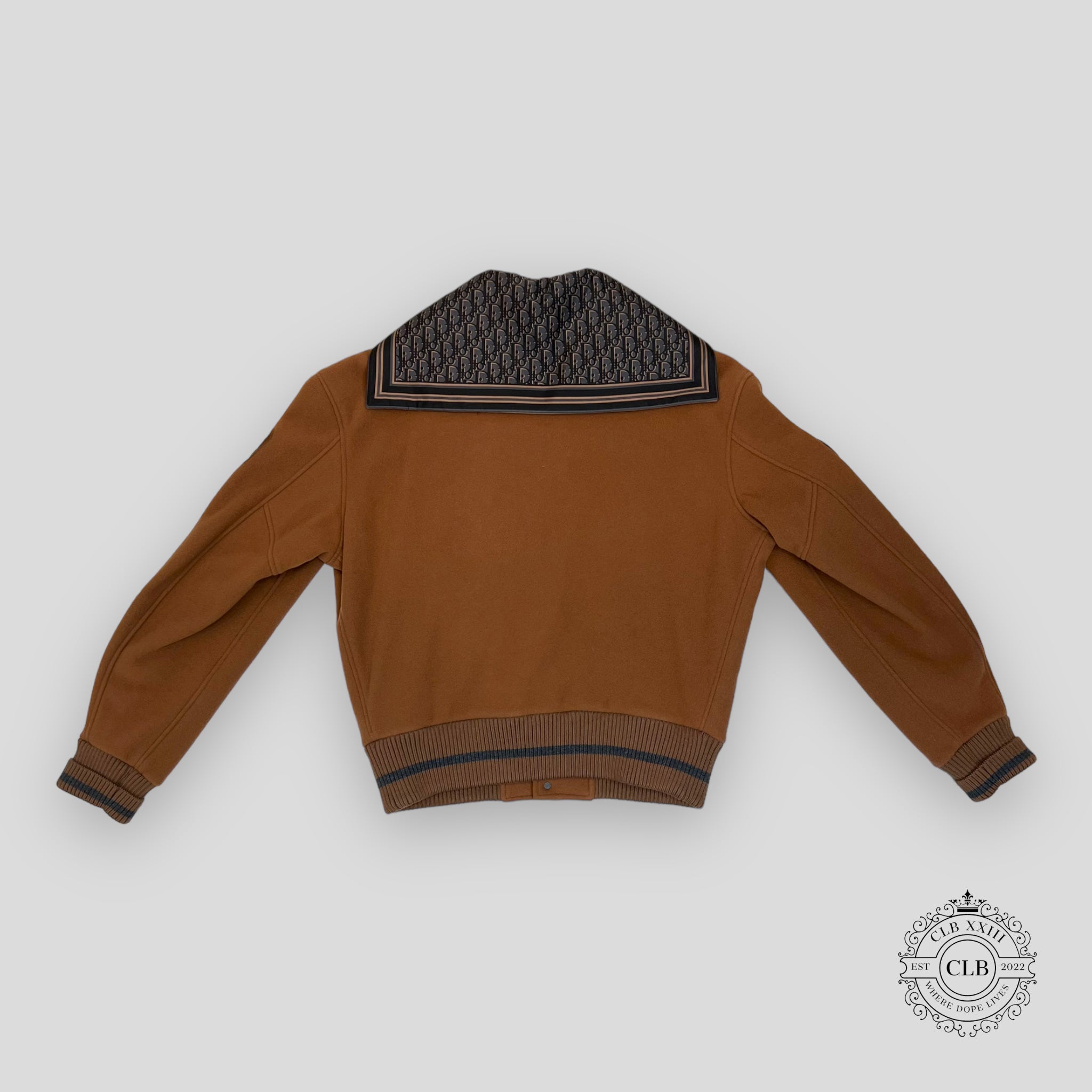 DIOR CACTUS JACK BASEBALL JACKET - COFFEE