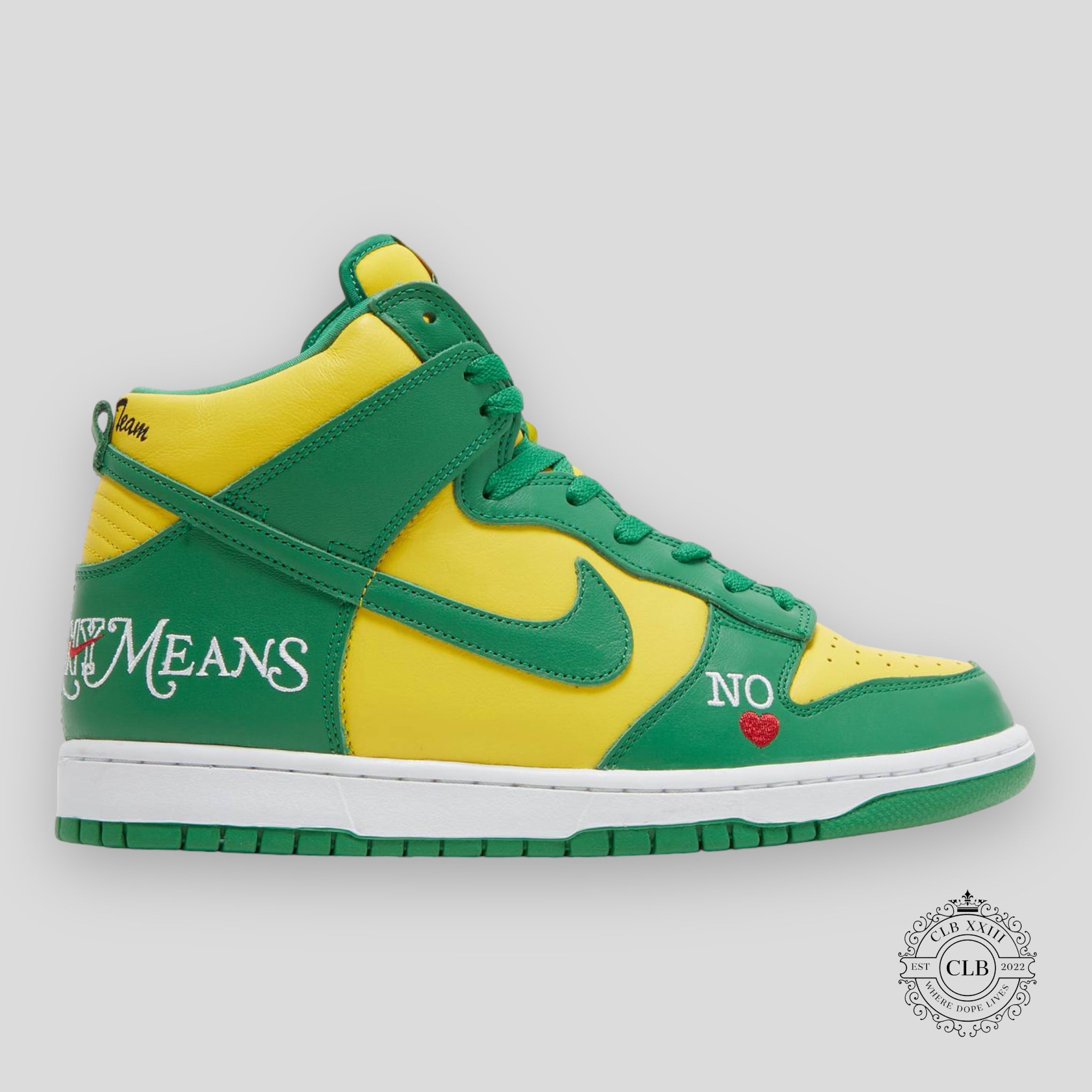 NIKE SB DUNK HIGH X SUPREME "BY ANY MEANS - BRAZIL"