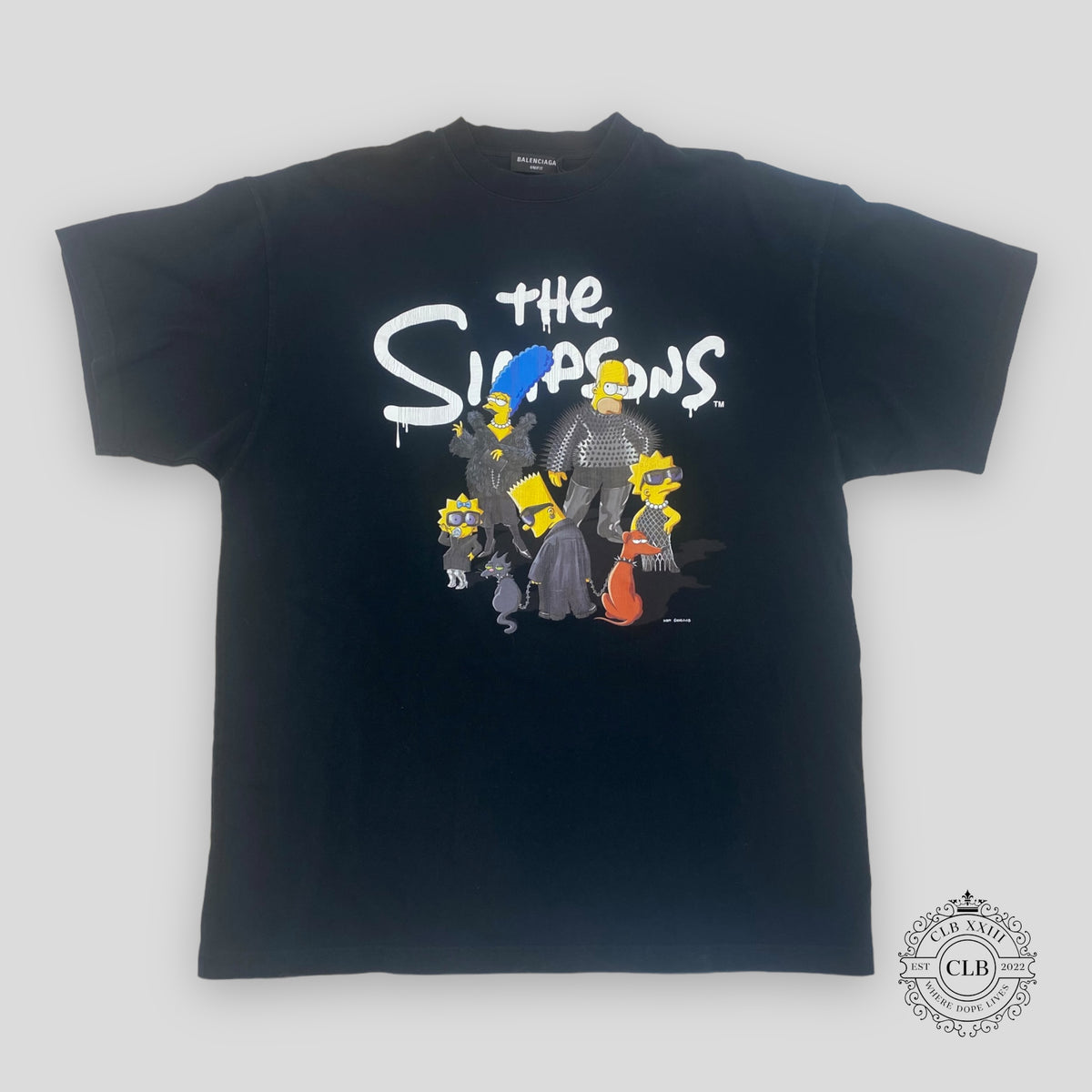 BALENCIAGA 'THE SIMPSONS' OVERSIZED TEE - BLACK