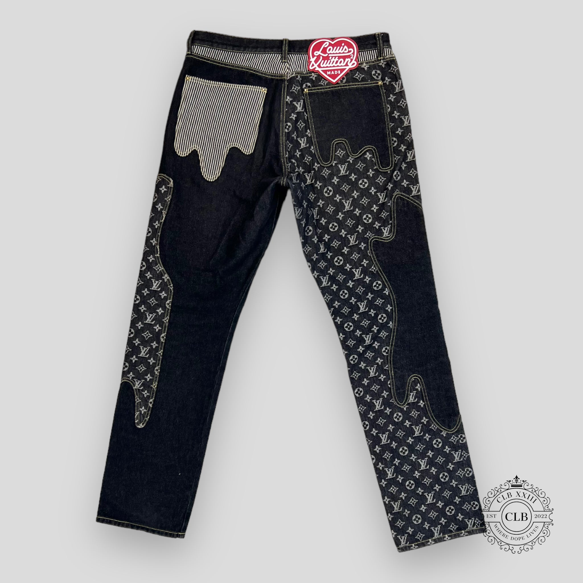 Louis Vuitton X Nigo Monogram Crazy Denim Jeans in Black