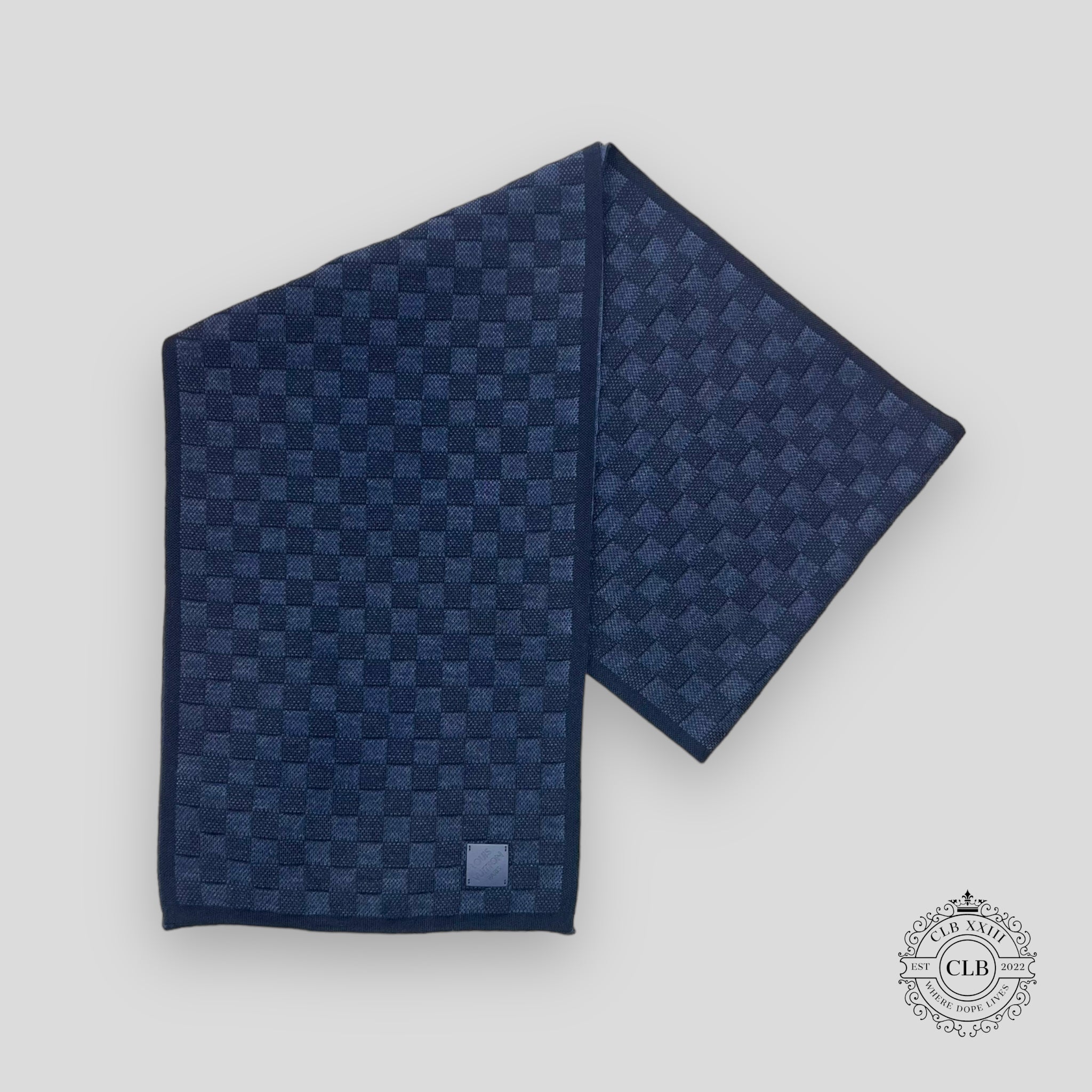 LOUIS VUITTON PETIT DAMIER SCARF - NAVY