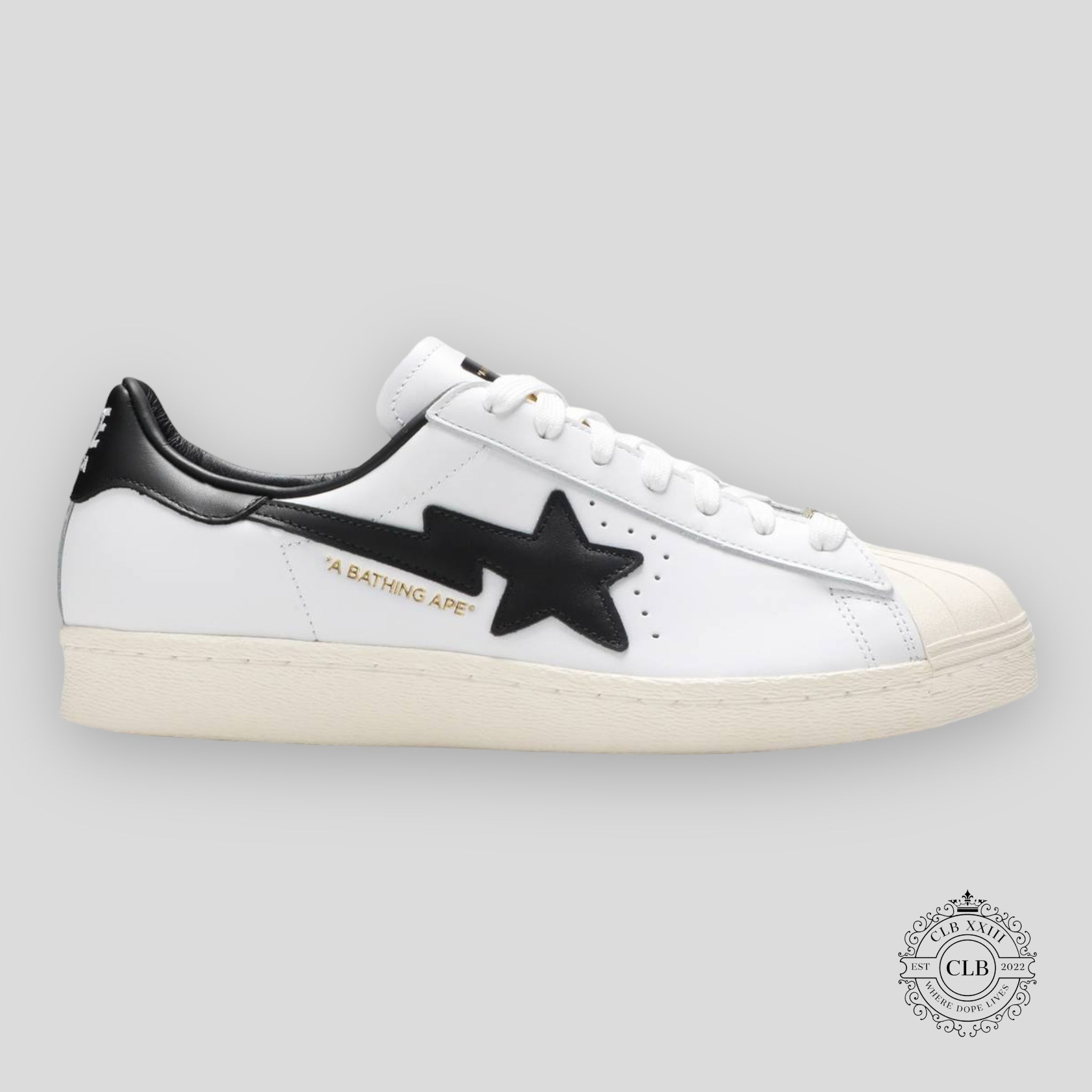 BAPE X Adidas Superstar Sneaker in White Black