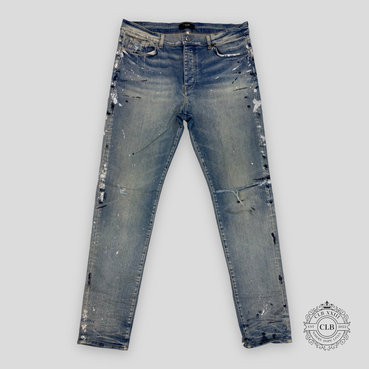 AMIRI PAINT SPLATTER JEANS - CLAY INDIGO