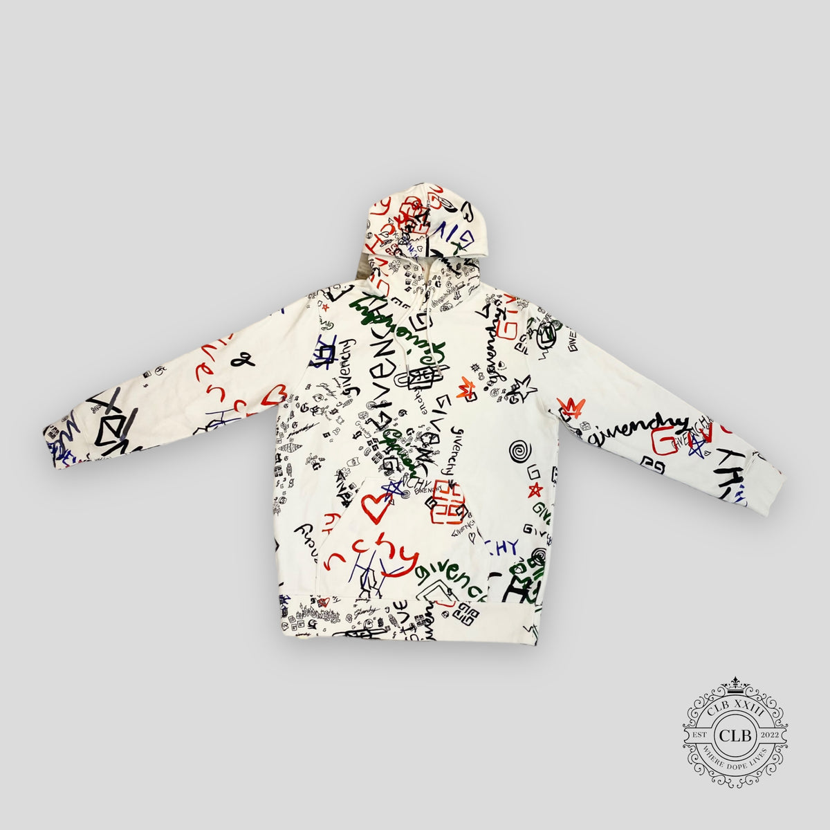 GIVENCHY GRAFFITI HOODIE in OFF-WHITE