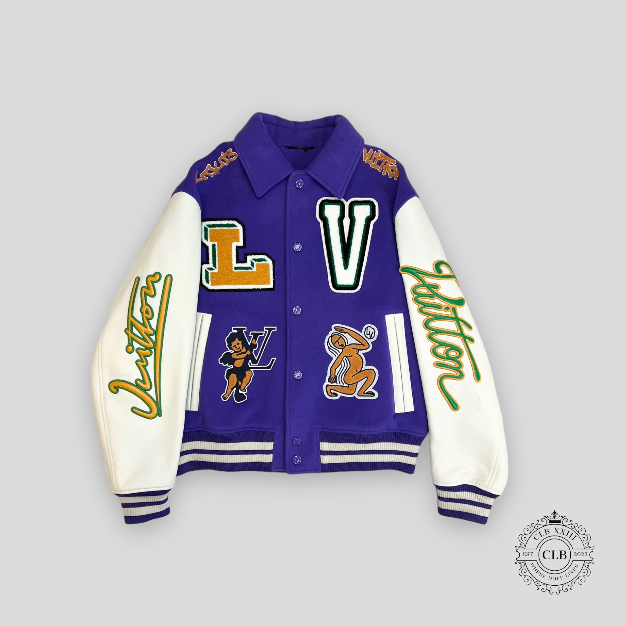 LOUIS VUITTON RUNAWAY FROG VARSITY JACKET - PURPLE
