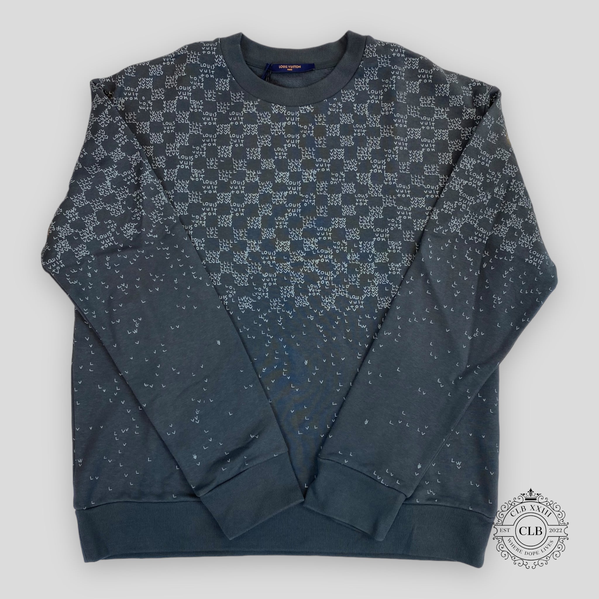 LOUIS VUITTON DAMIER SPREAD PRINTED SWEATSHIRT - GREY