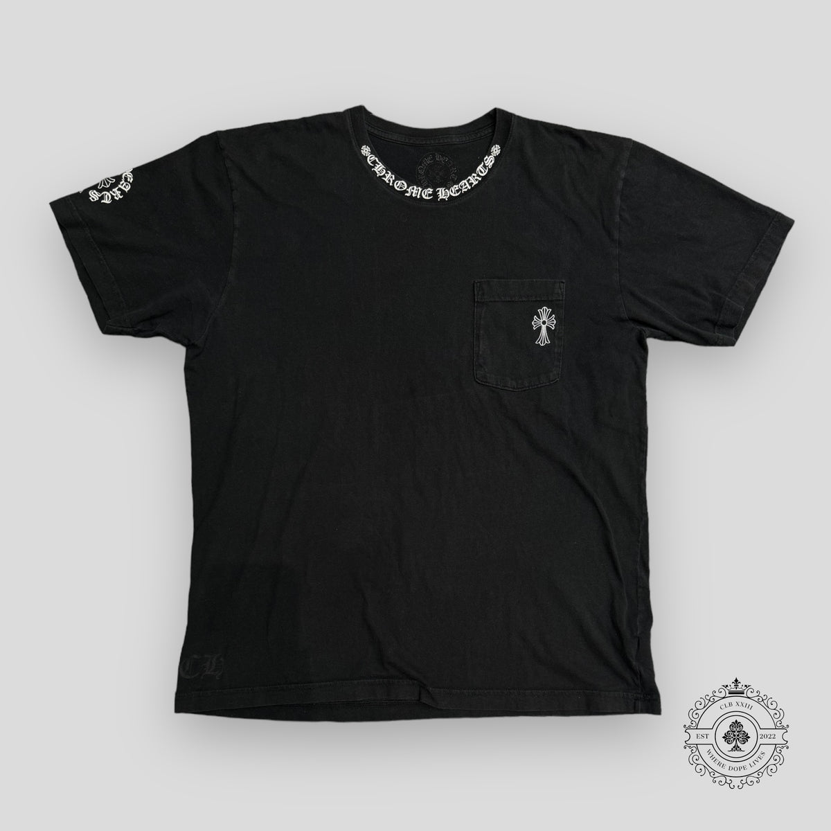 Chrome Hearts Neck Logo Pocket T-Shirt in Black