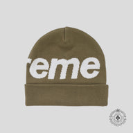 Supreme Big Logo Beanie in Olive