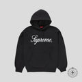 Supreme Embroidered Script Hooded Sweatshirt in Black