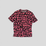 CLB XXIII Louis Vuitton Stephen Sprouse graffiti print t-shirt in black and neon pink cotton modal blend