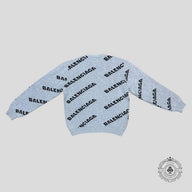 Balenciaga All Over Logo Sweater in Grey