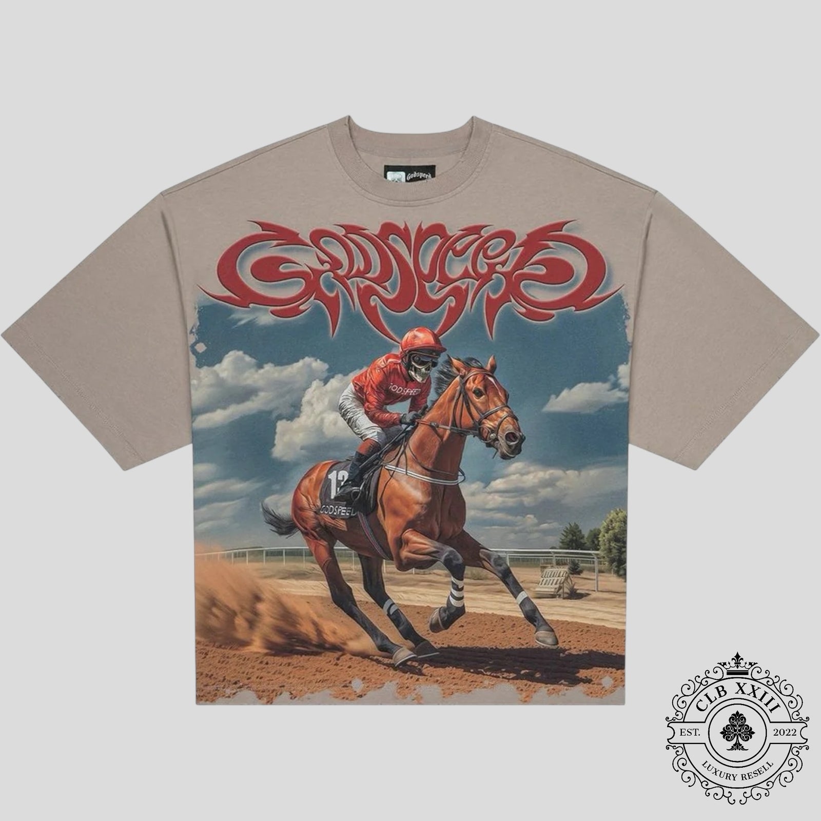 Godspeed Thoroughbred Tee in Stone