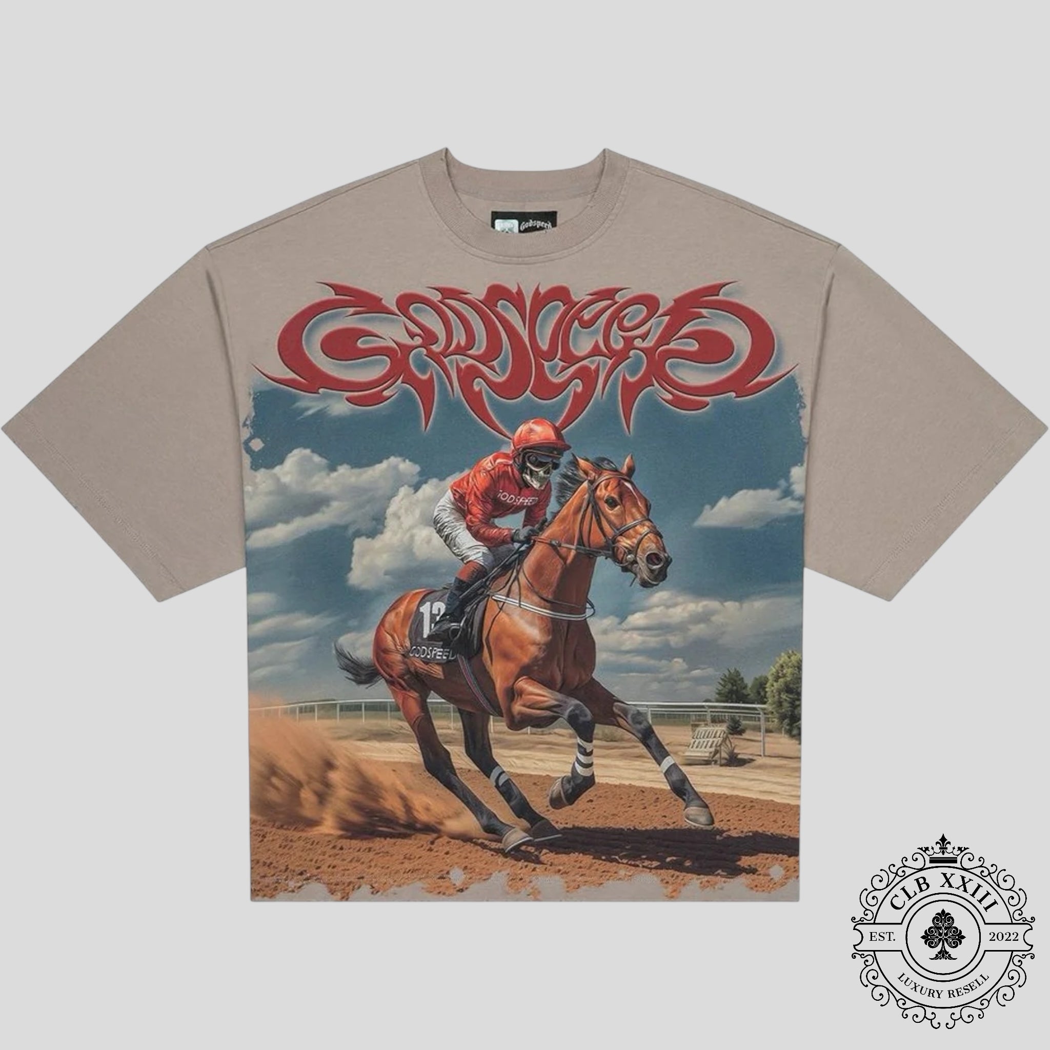 Godspeed Thoroughbred Tee in Stone