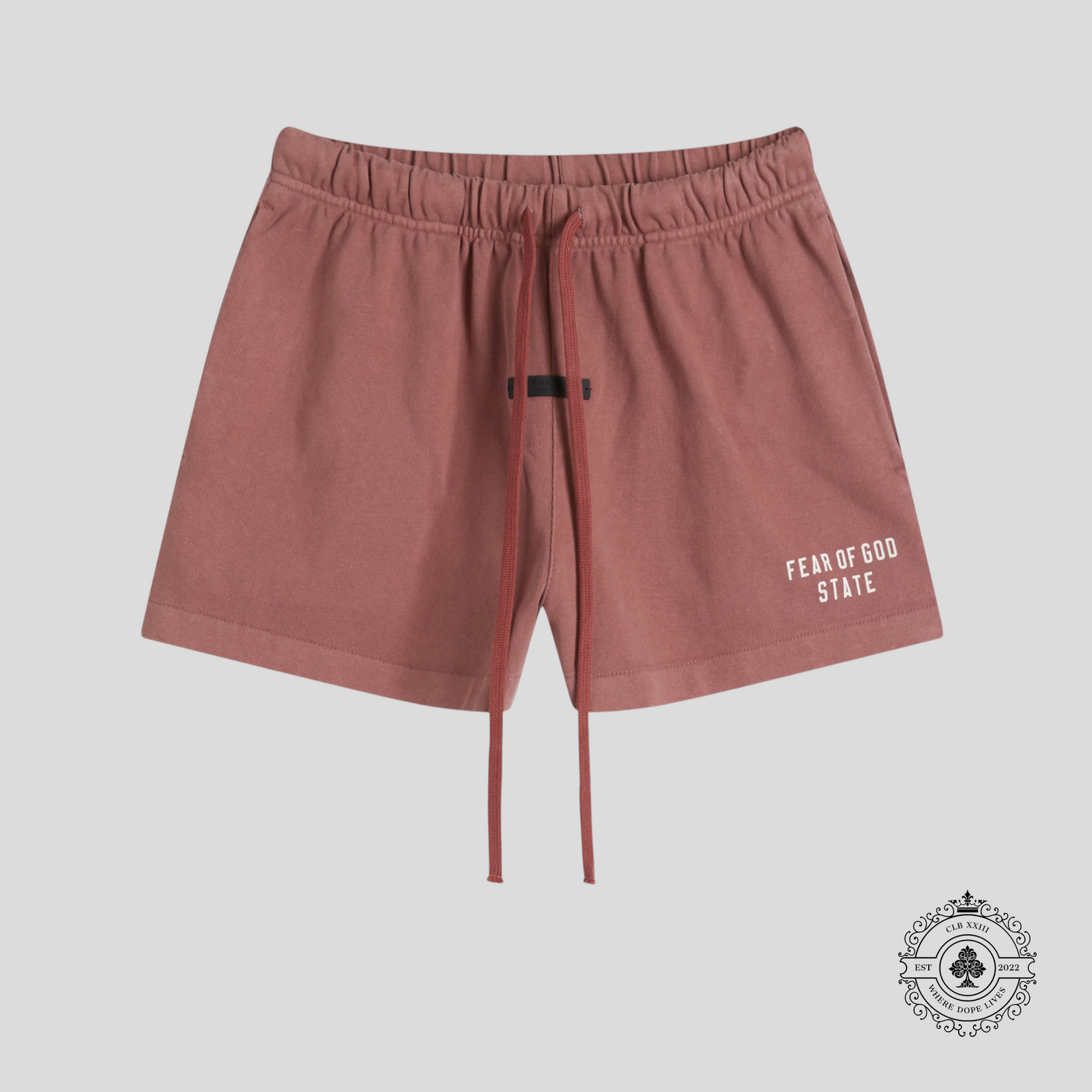 Fear Of God Essentials Jersey Shorts in Crimson