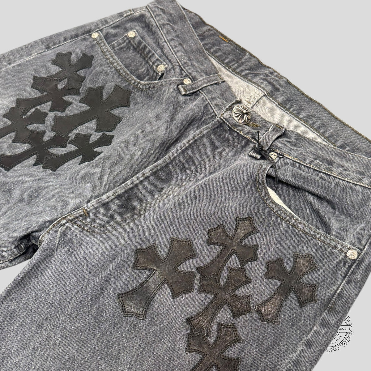 Chrome Hearts Levis Cross Patch Jeans in Black