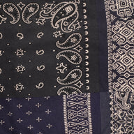 Kapital Nylon Back Bandana Crewneck in Blue/Purple