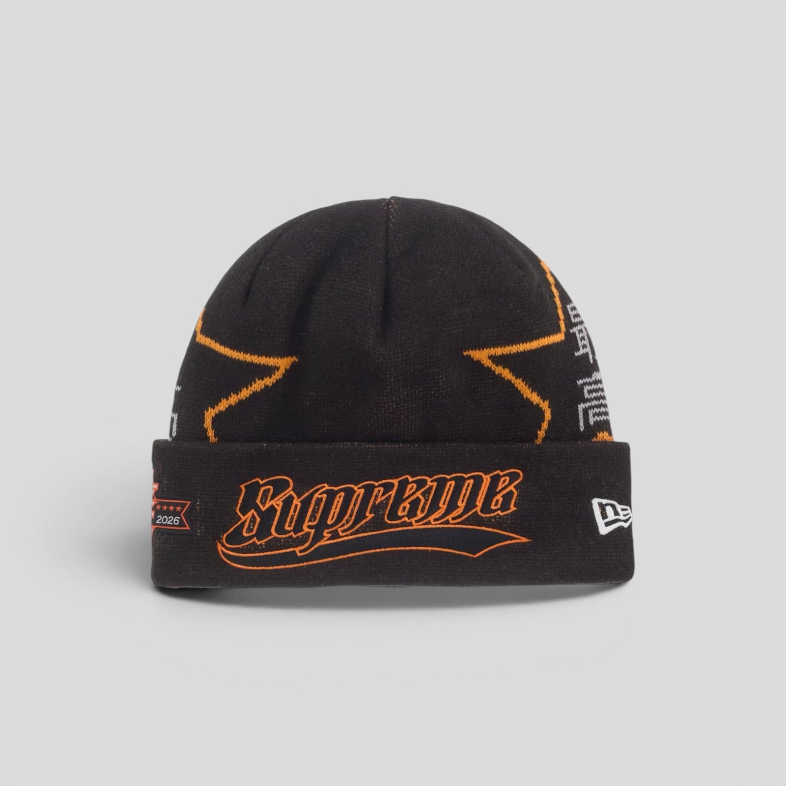 Supreme New Era Stars Beanie in Black