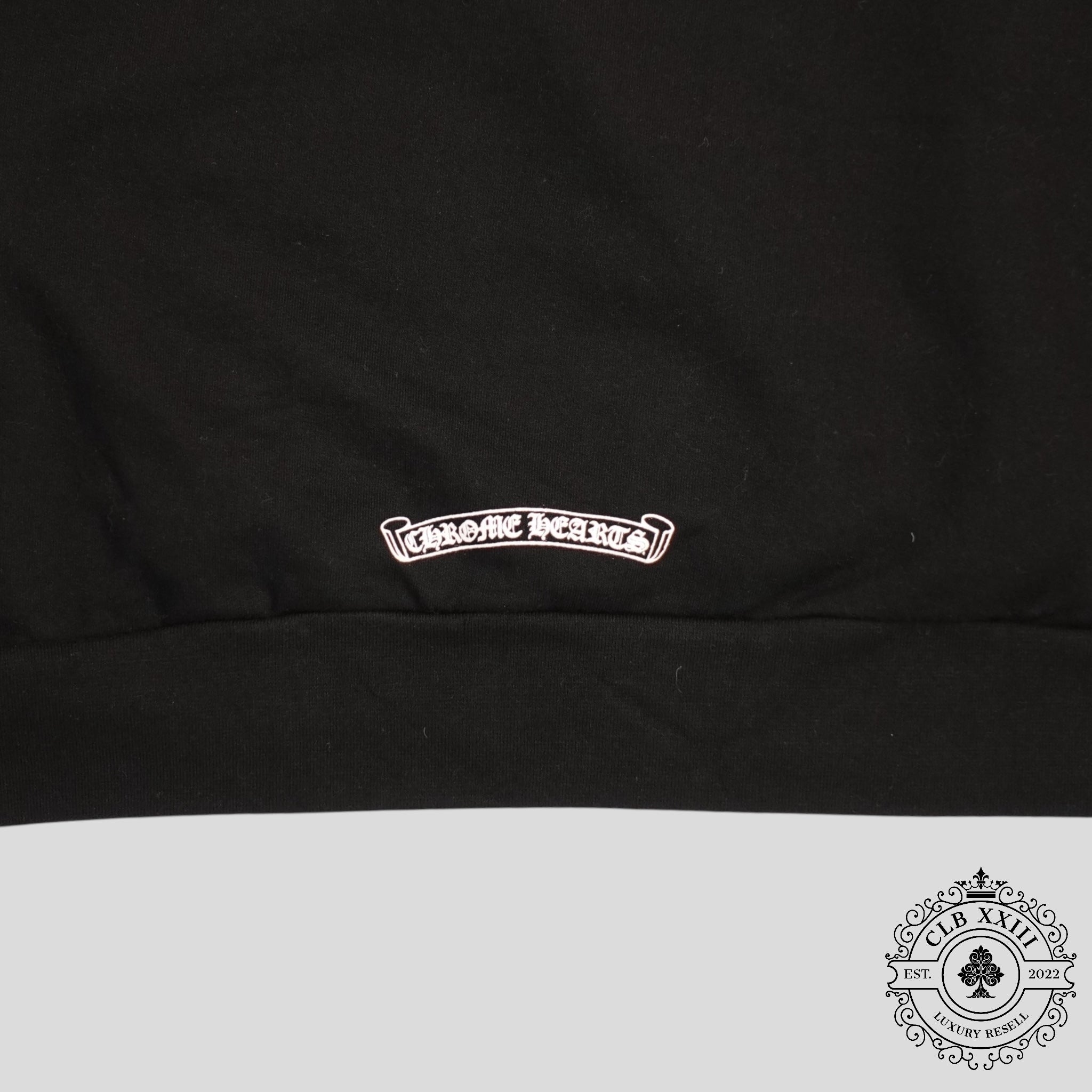 CHROME HEARTS NECK LOGO CREWNECK SWEATSHIRT - BLACK