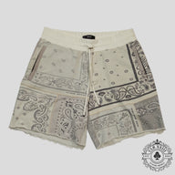 Amiri Bandana Reconstruct Shorts in White