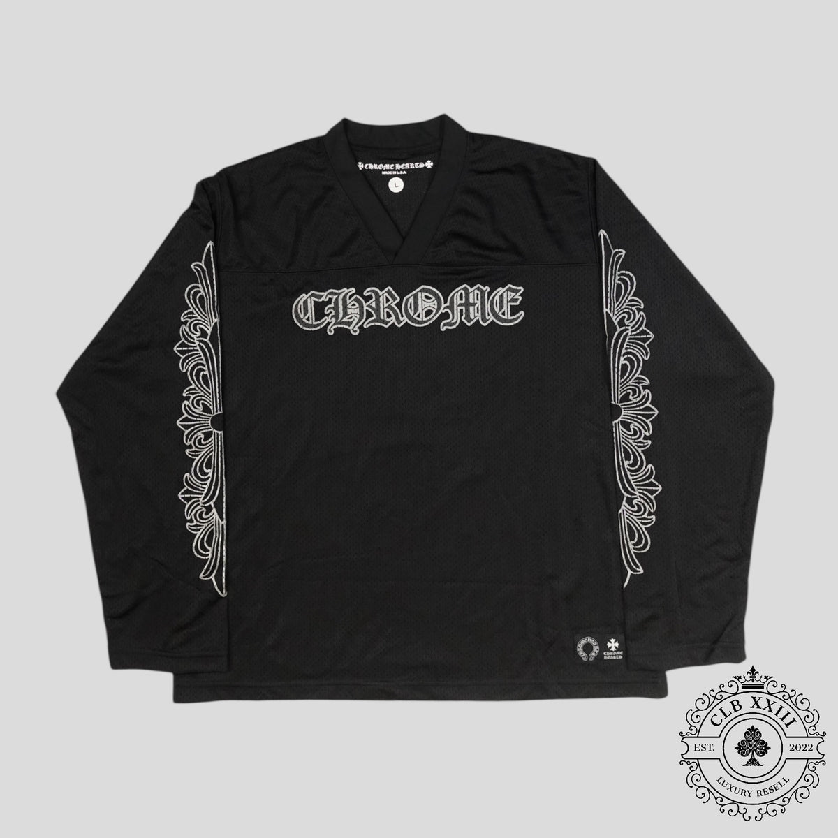 Chrome Hearts Mesh Warm Up Long Sleeve Jersey in Black