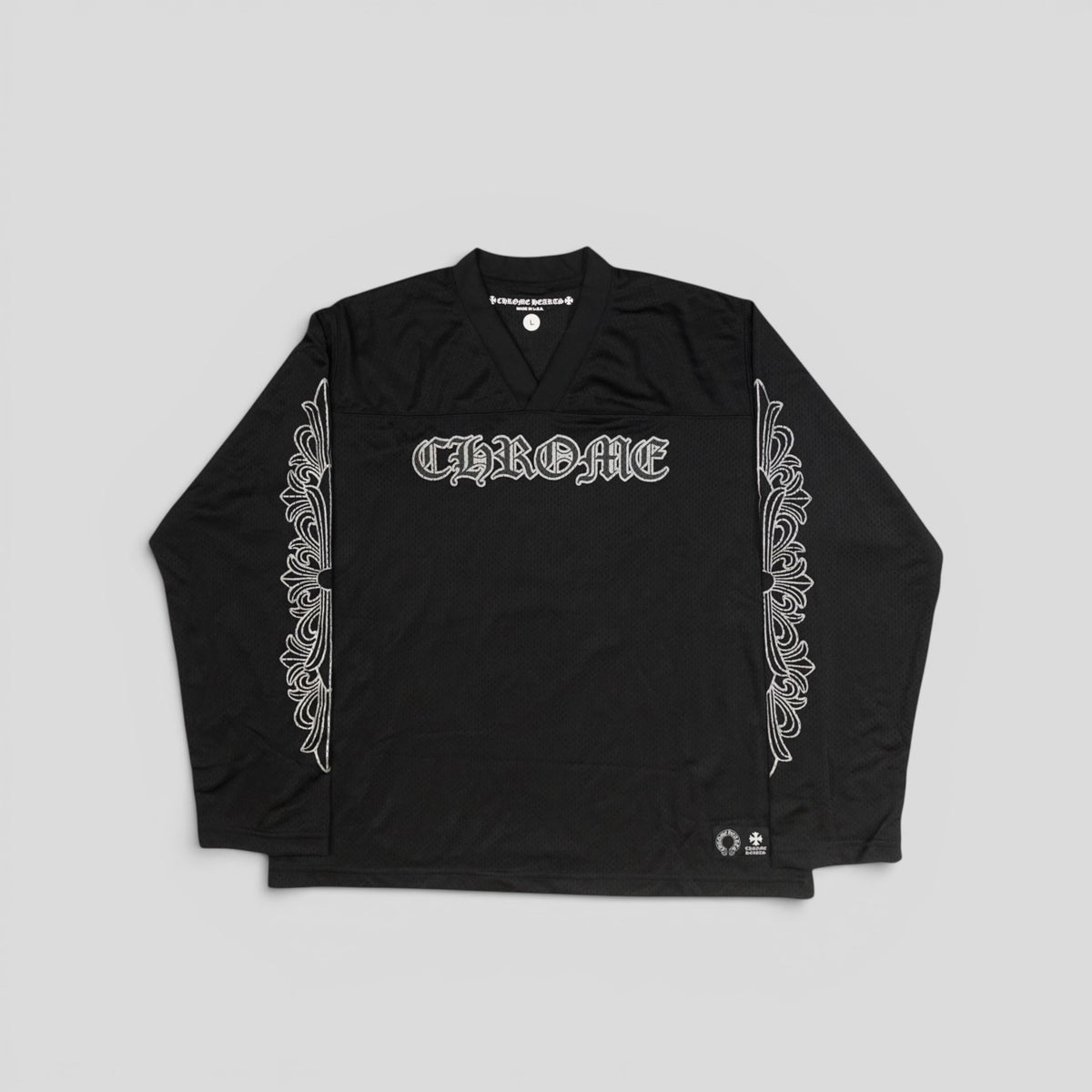 Chrome Hearts Mesh Warm Up Long Sleeve Jersey in Black