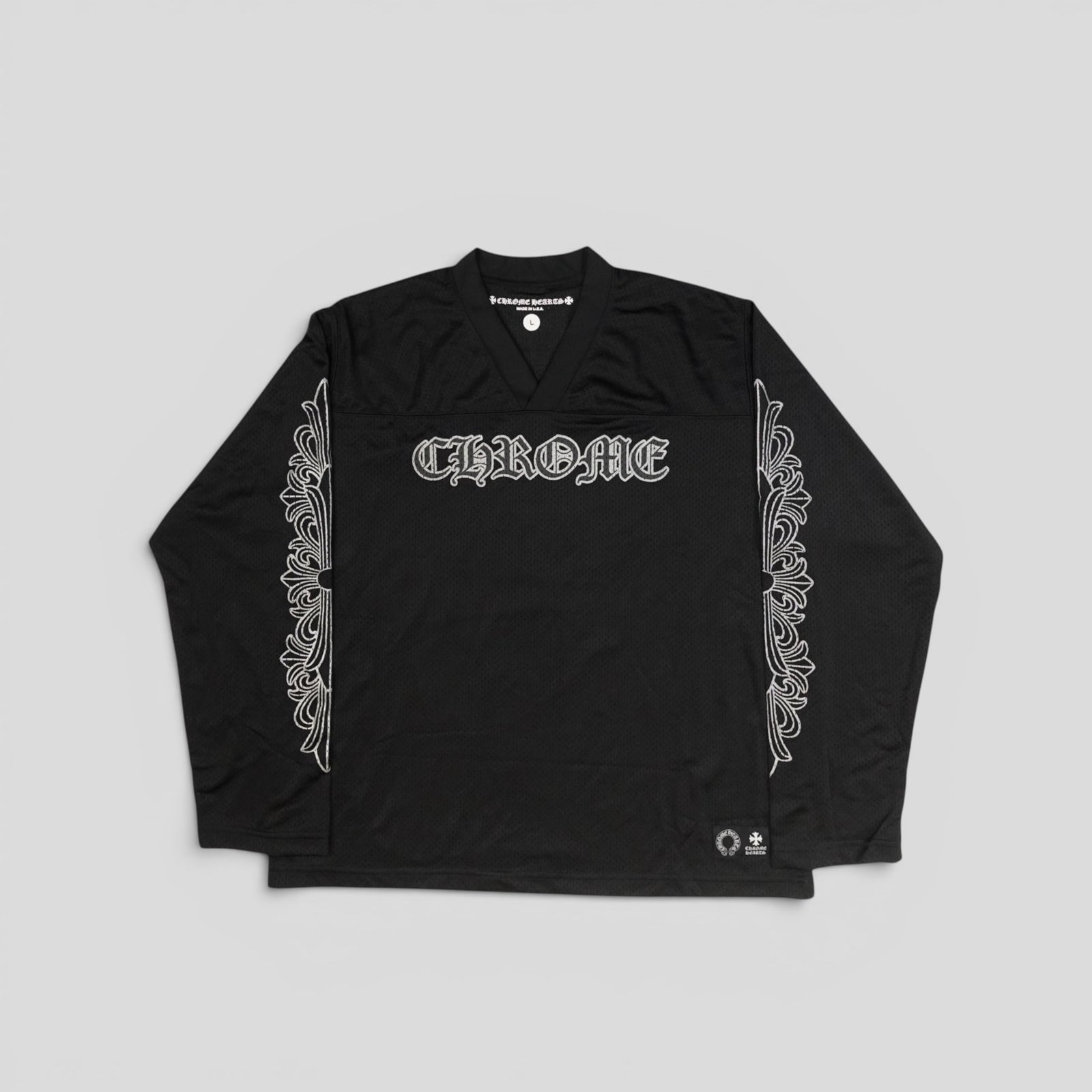 Chrome Hearts Mesh Warm Up Long Sleeve Jersey in Black