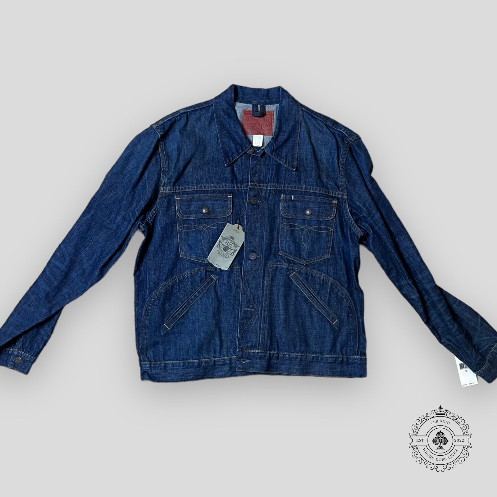 RRL Roper Type II Selvedge Denim Jacket in Dark Blue Wash