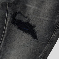 Purple Brand P001 Flannel Patch Skinny Jeans in Aged Black