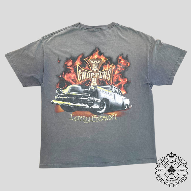 West Coast Choppers Vintage Long Beach Tee in Grey